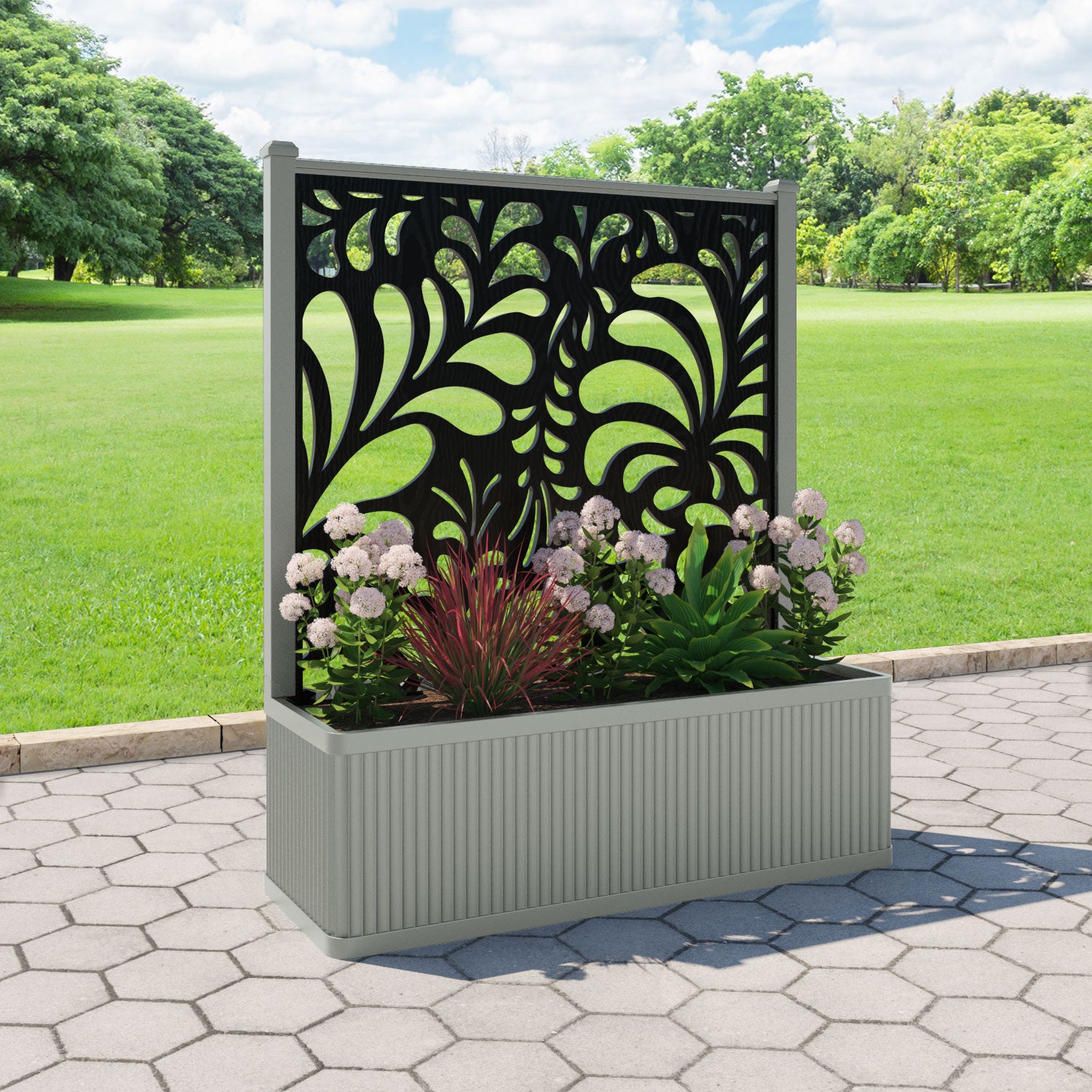 Plumley - Extra Large Low Planter - Petal Screen