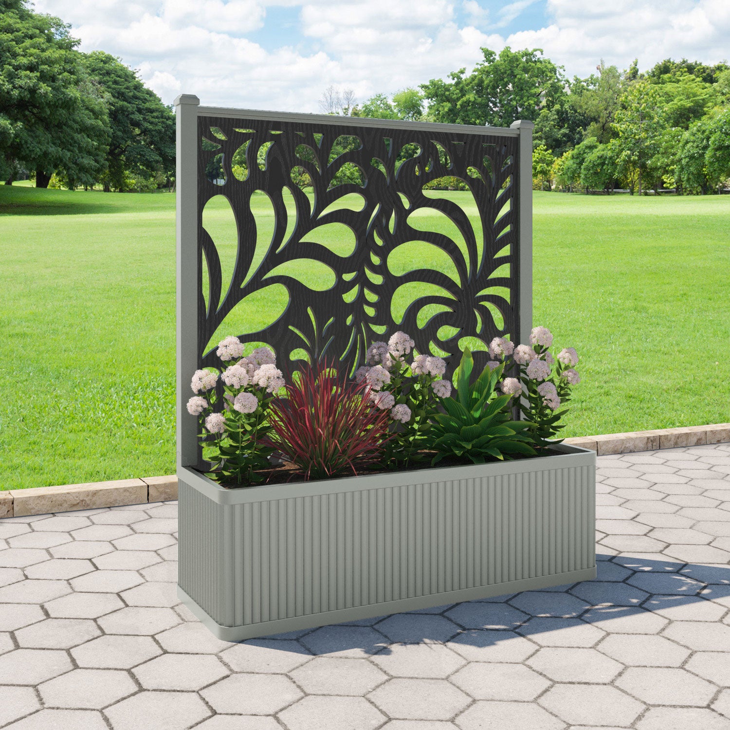 Plumley - Extra Large Low Planter - Petal Screen