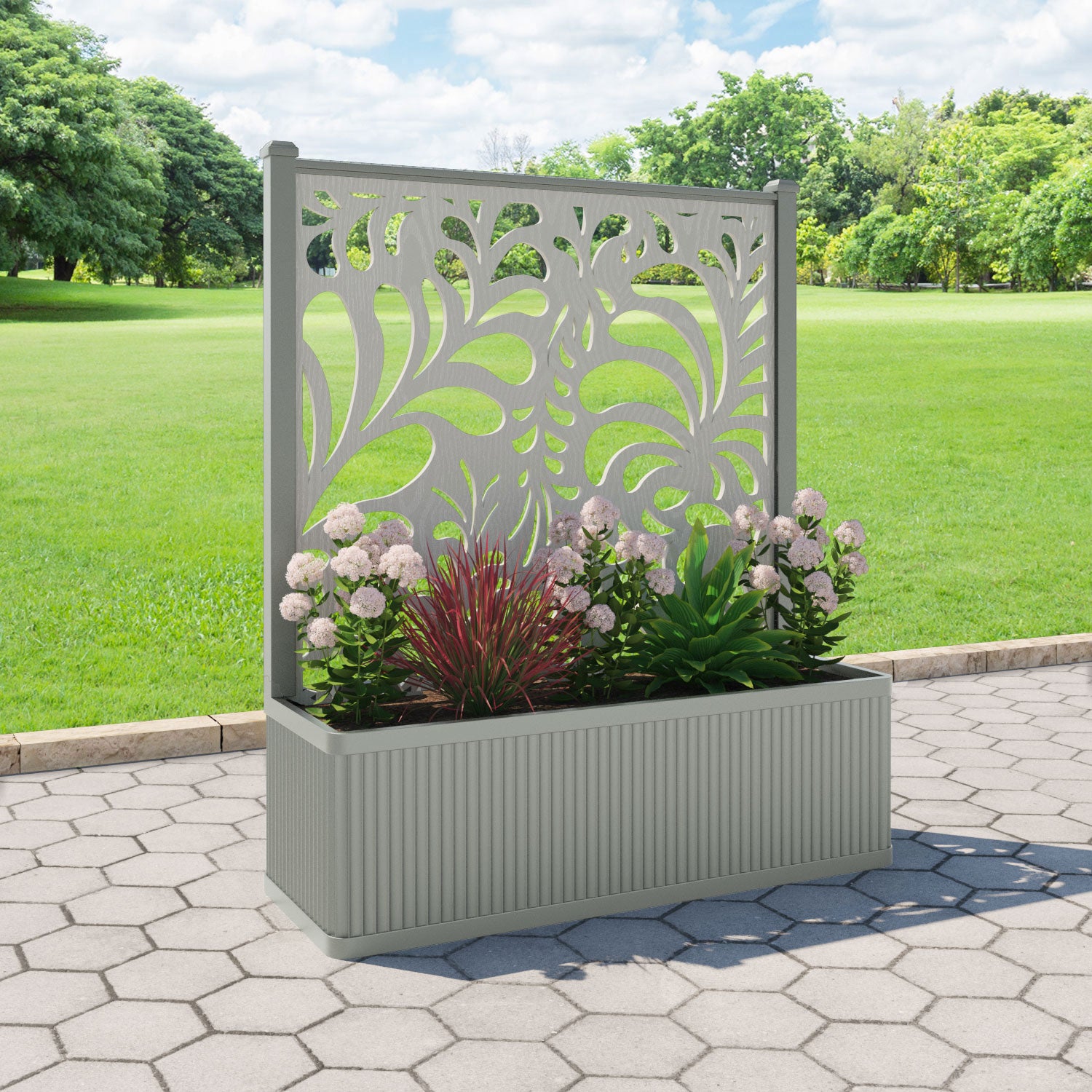 Plumley - Extra Large Low Planter - Petal Screen