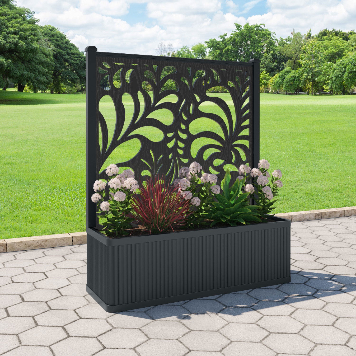 Plumley - Extra Large Low Planter - Petal Screen