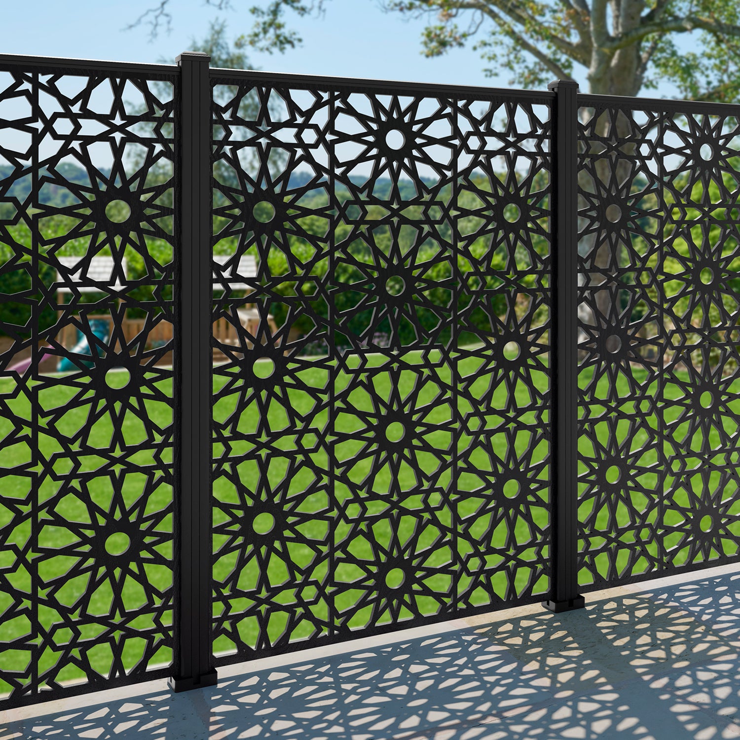 Amina Decorative Fence - 120x180cm - with our aluminium posts