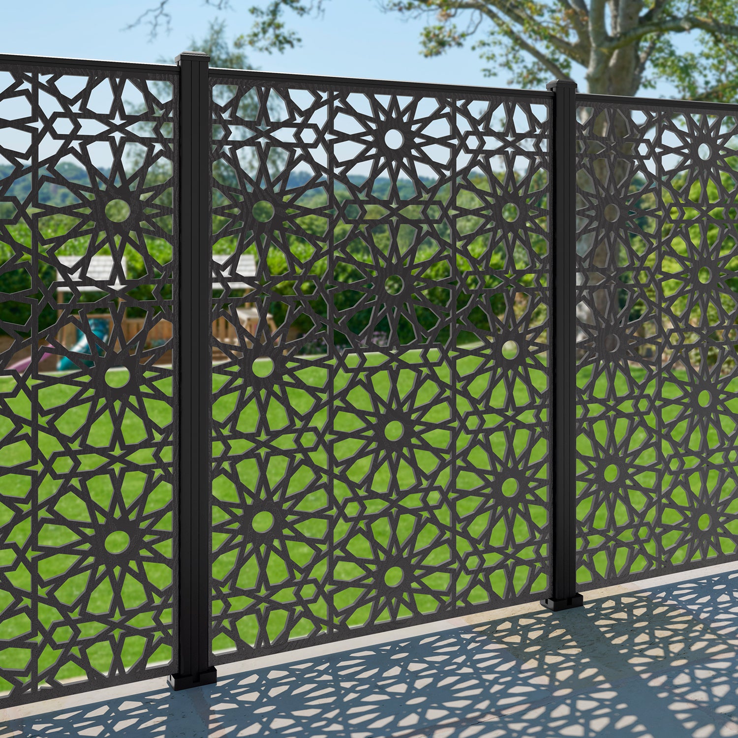 Amina Decorative Fence - 120x180cm - with our composite posts