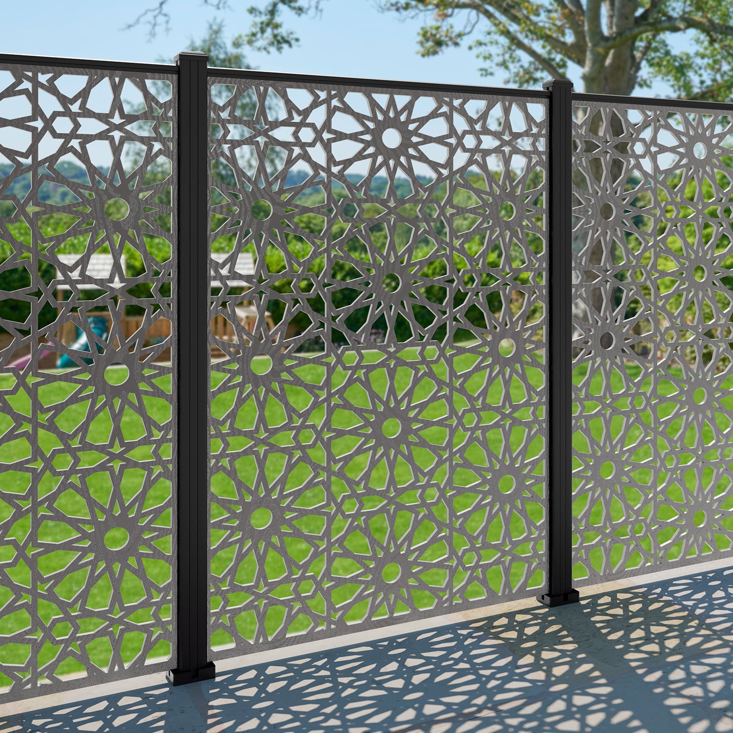 Amina Decorative Fence - 120x180cm - with our composite posts