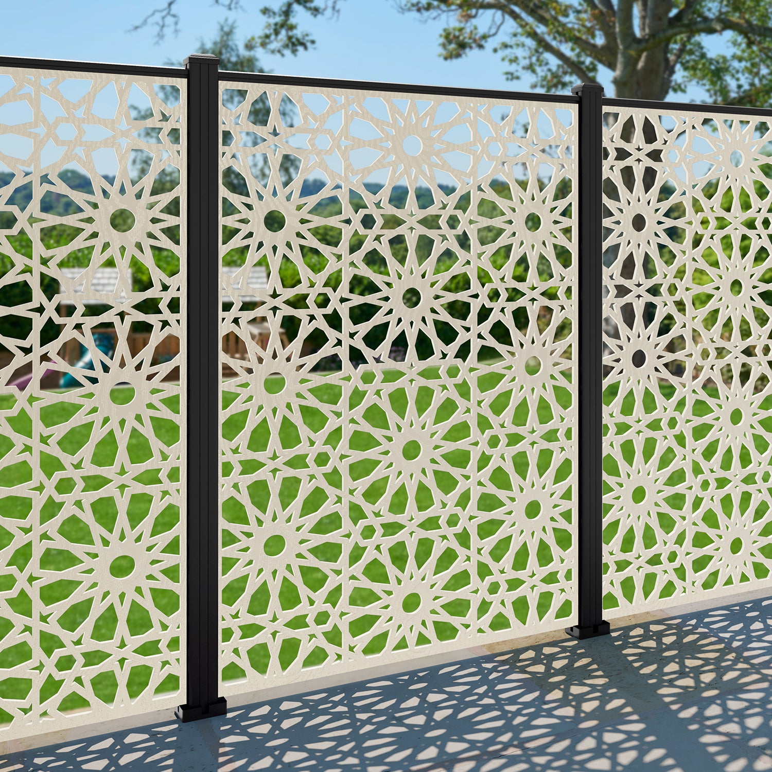 Amina Decorative Fence - 120x180cm - with our aluminium posts