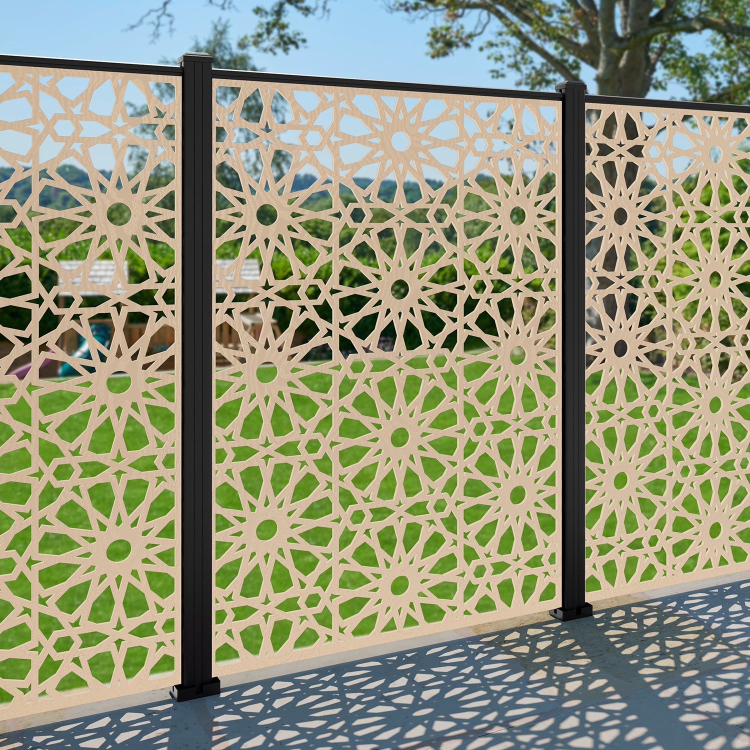 Amina Decorative Fence - 120x180cm - with our aluminium posts