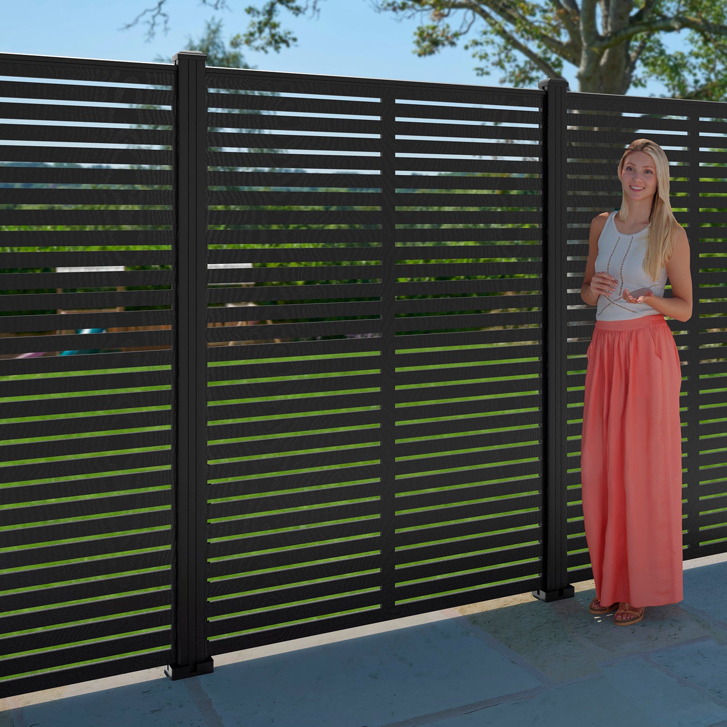 Aspen Decorative Fence - 120x180cm - with our aluminium posts