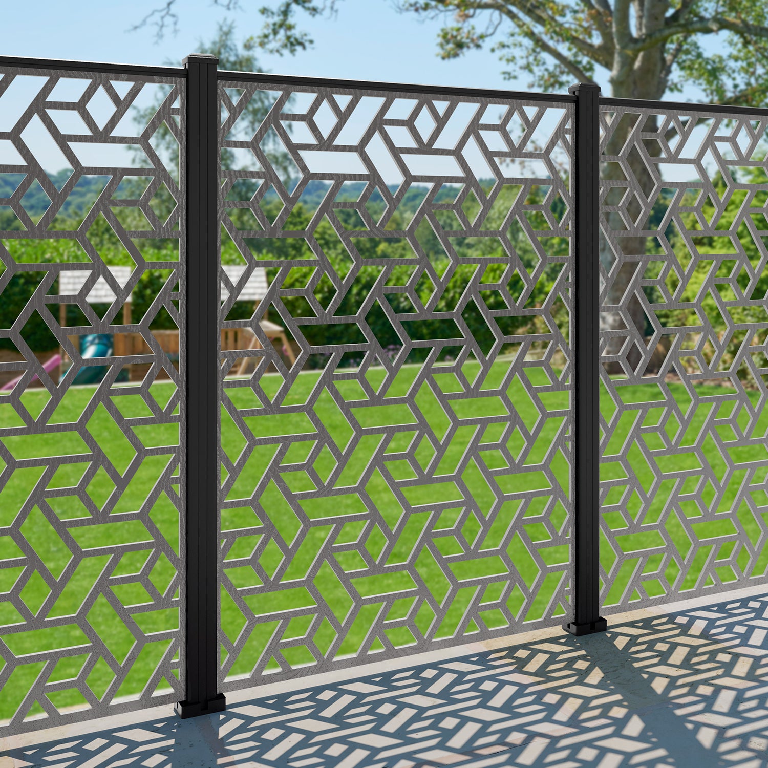 Contour Decorative Fence - 120x180cm - with our composite posts
