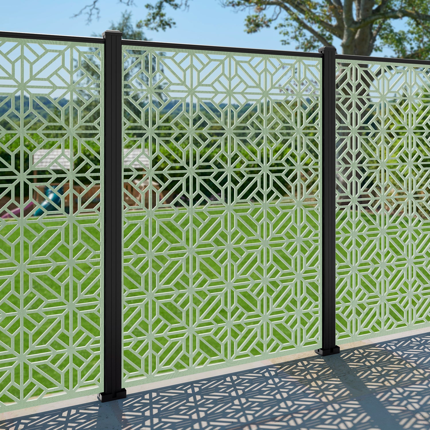 Geo Decorative Fence - 120x180cm - with our aluminium posts