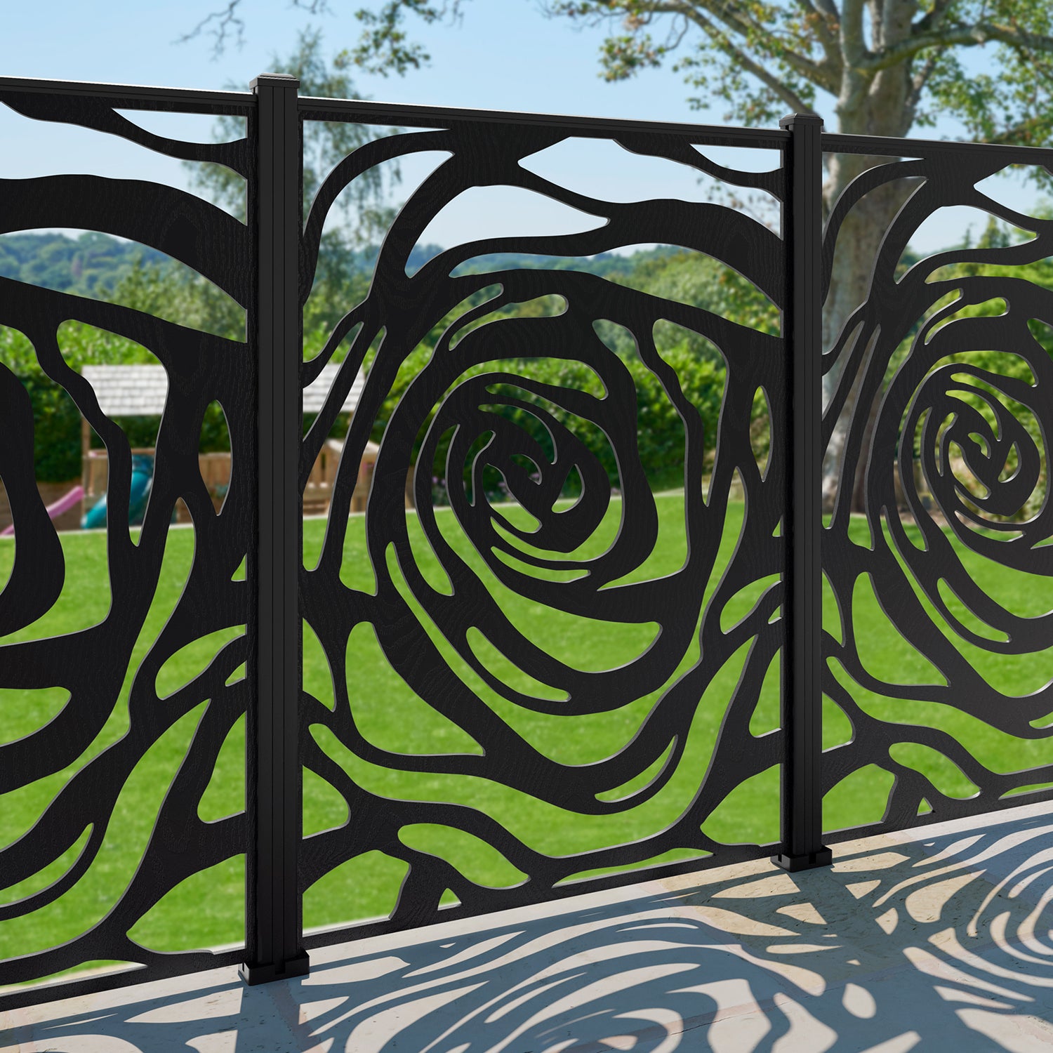 Roses Decorative Fence - 120x180cm - with our composite posts