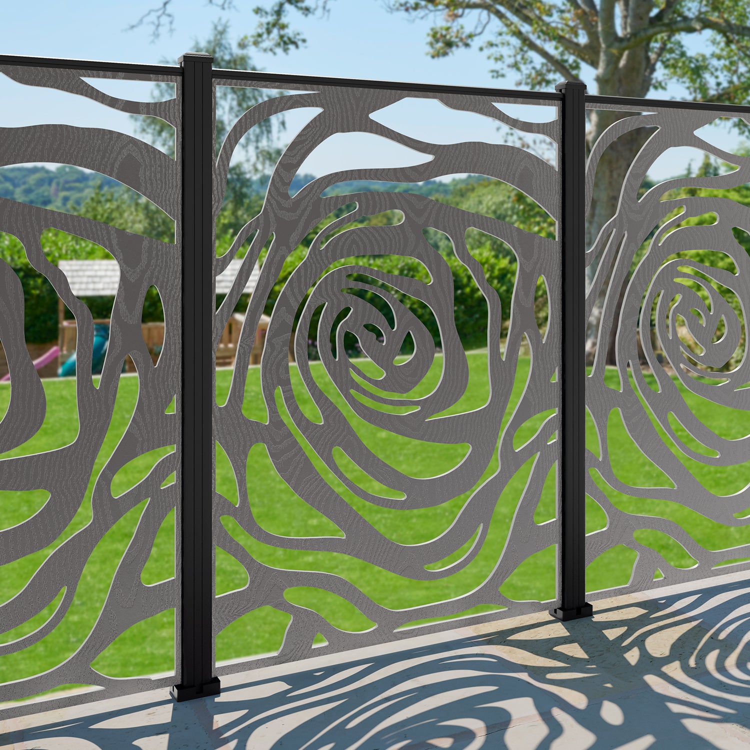 Roses Decorative Fence - 120x180cm - with our composite posts