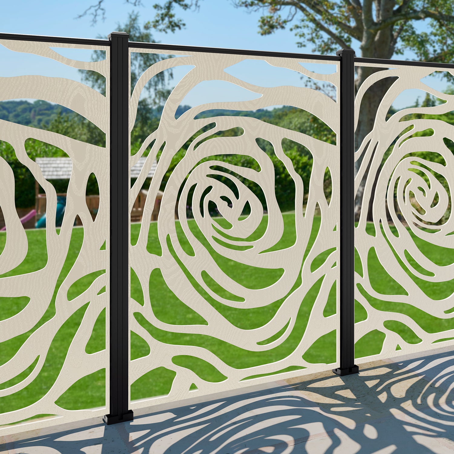 Roses Decorative Fence - 120x180cm - with our composite posts