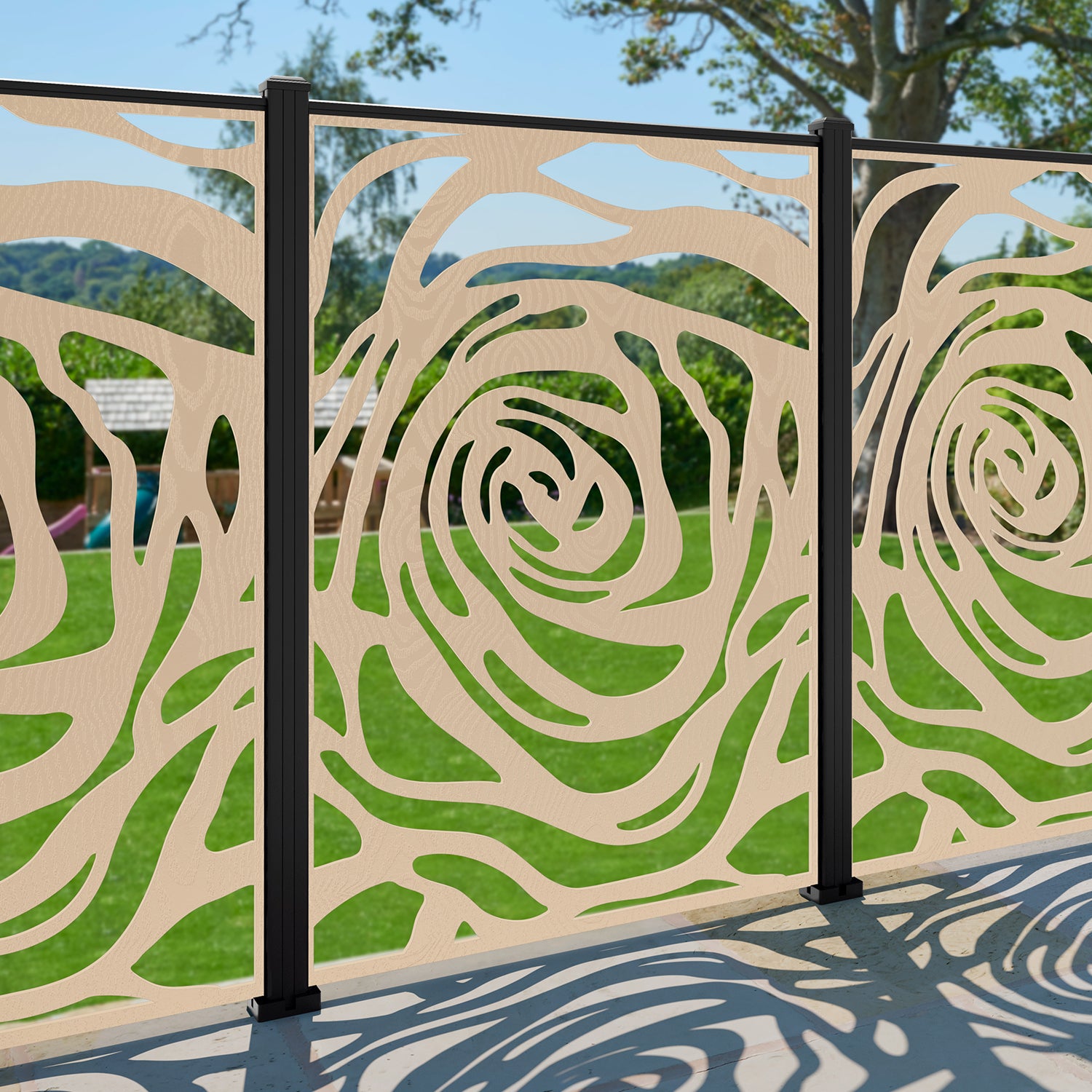 Roses Decorative Fence - 120x180cm - with our aluminium posts