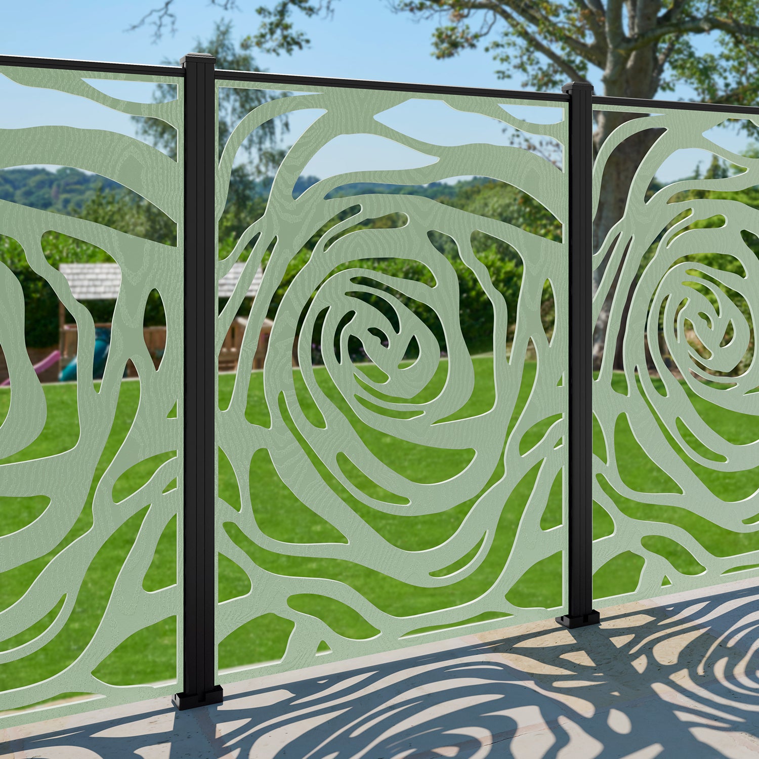 Roses Decorative Fence - 120x180cm - with our aluminium posts