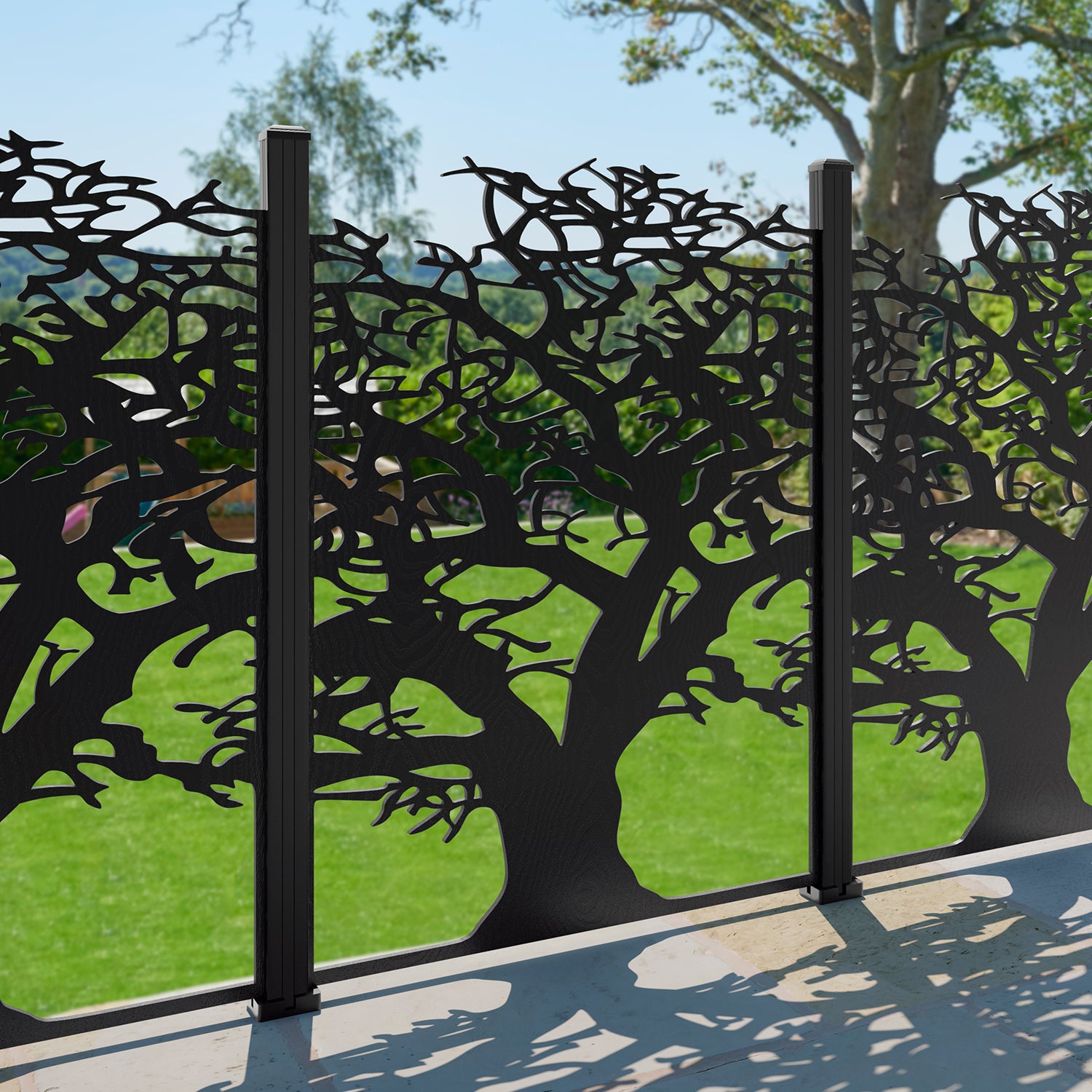 Sherwood Open Decorative Fence - 120x180cm - with our composite posts
