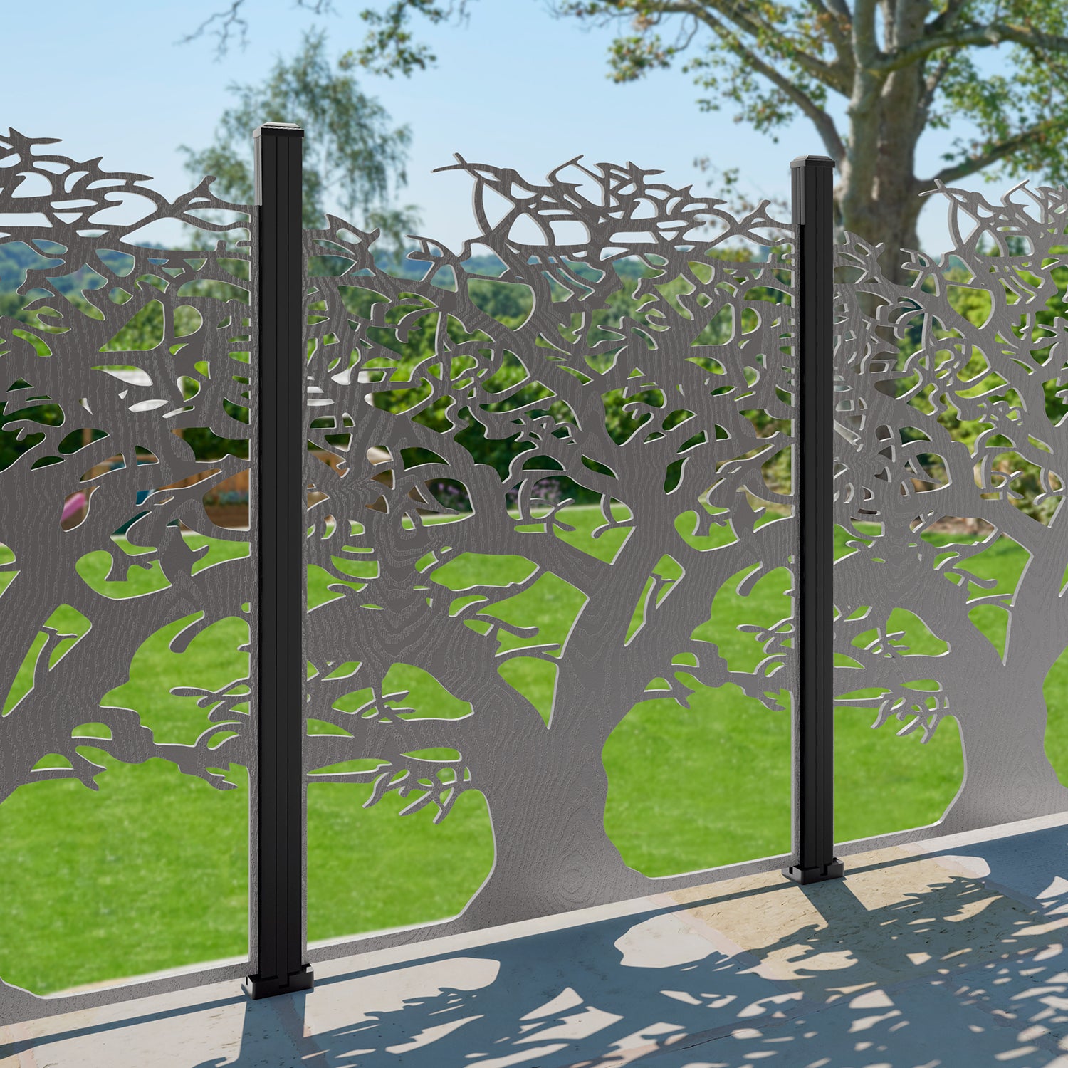 Sherwood Open Decorative Fence - 120x180cm - with our aluminium posts