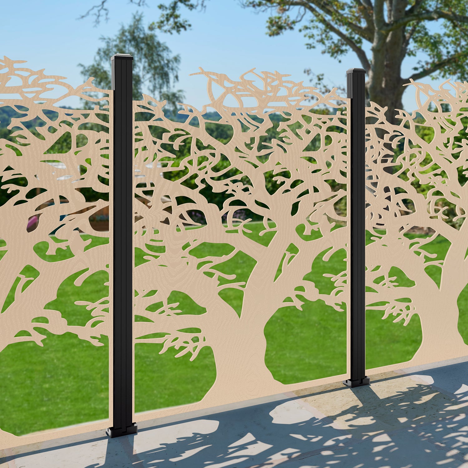 Sherwood Open Decorative Fence - 120x180cm - with our aluminium posts