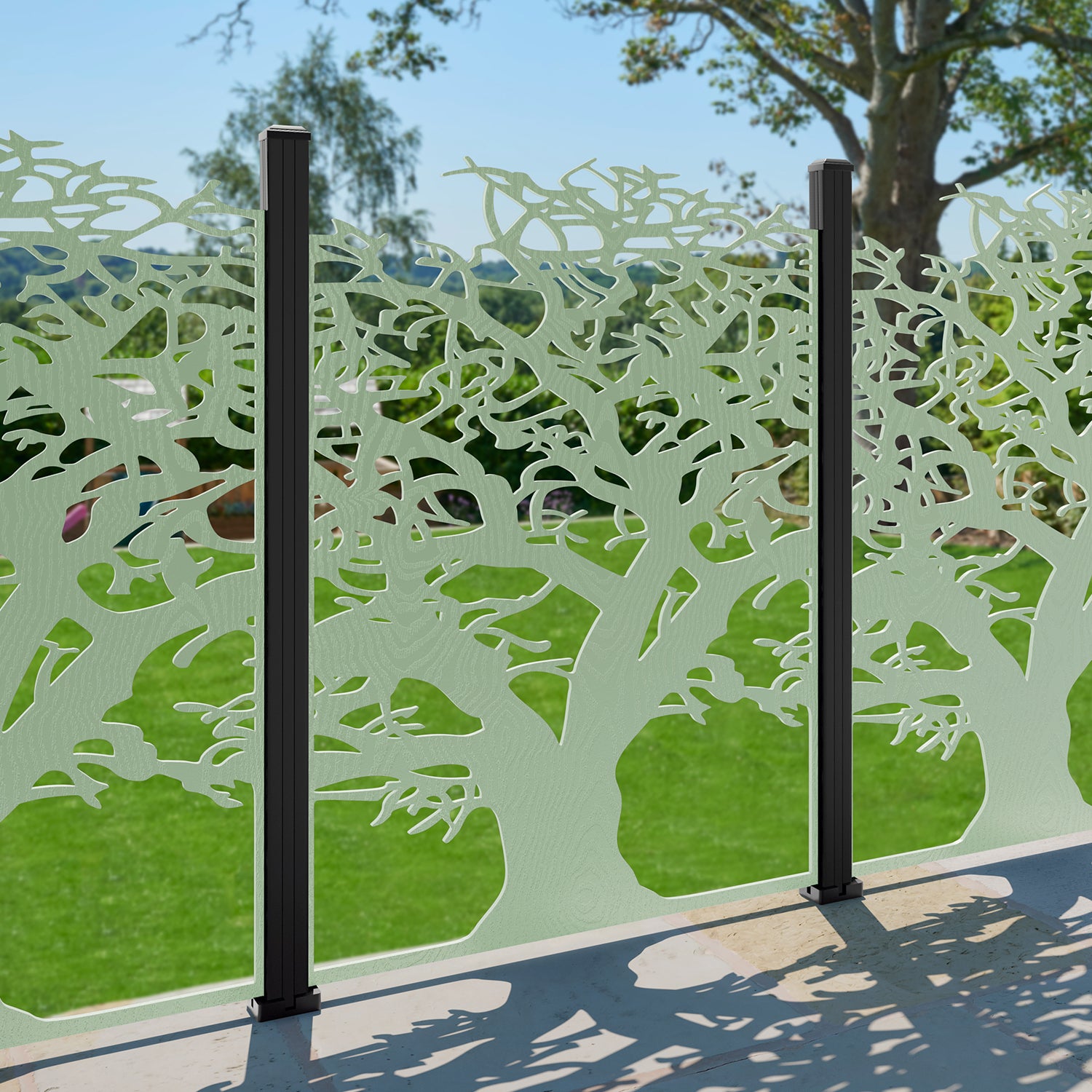 Sherwood Open Decorative Fence - 120x180cm - with our aluminium posts