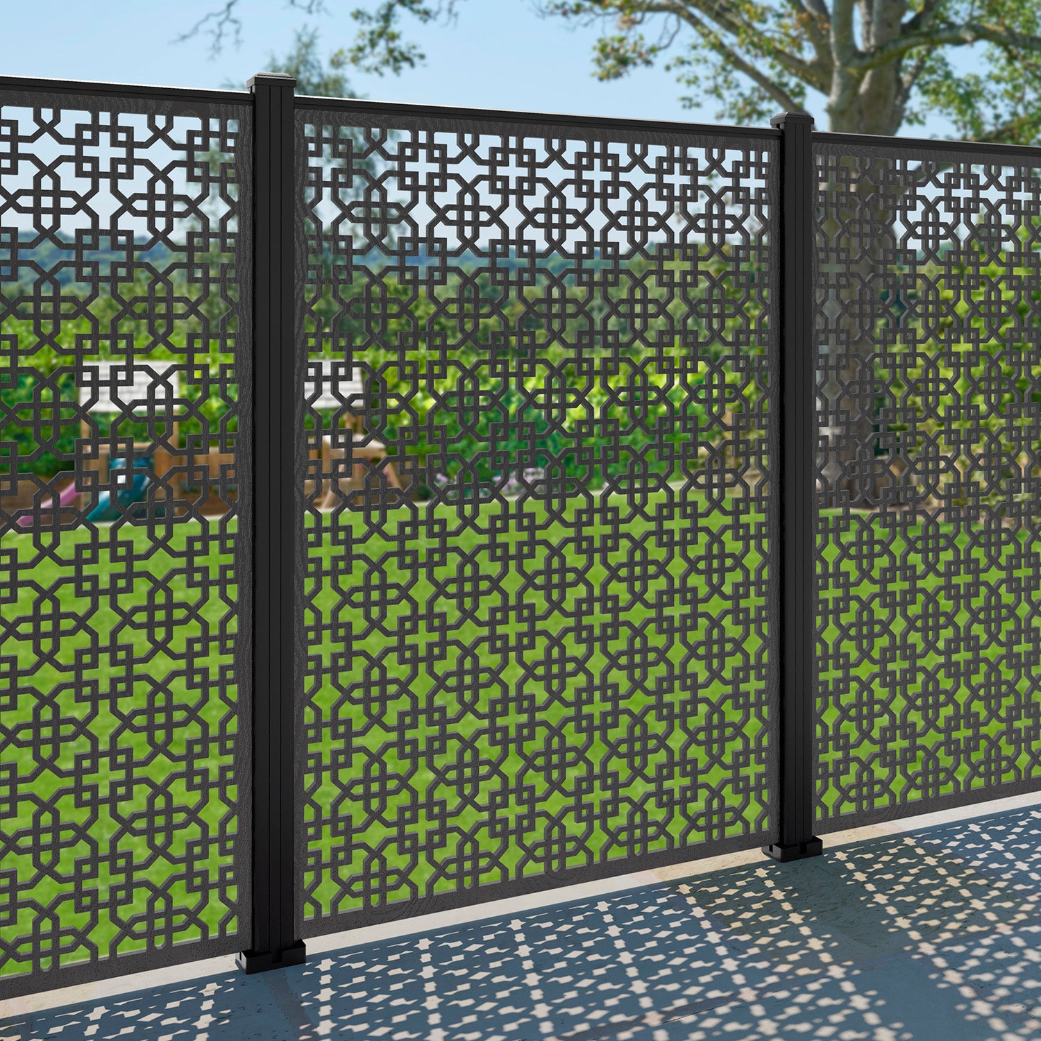 Zaria Decorative Fence - 120x180cm - with our aluminium posts