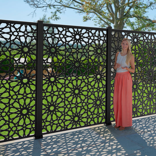 Amina Decorative Fence - 120x180cm - with our composite posts