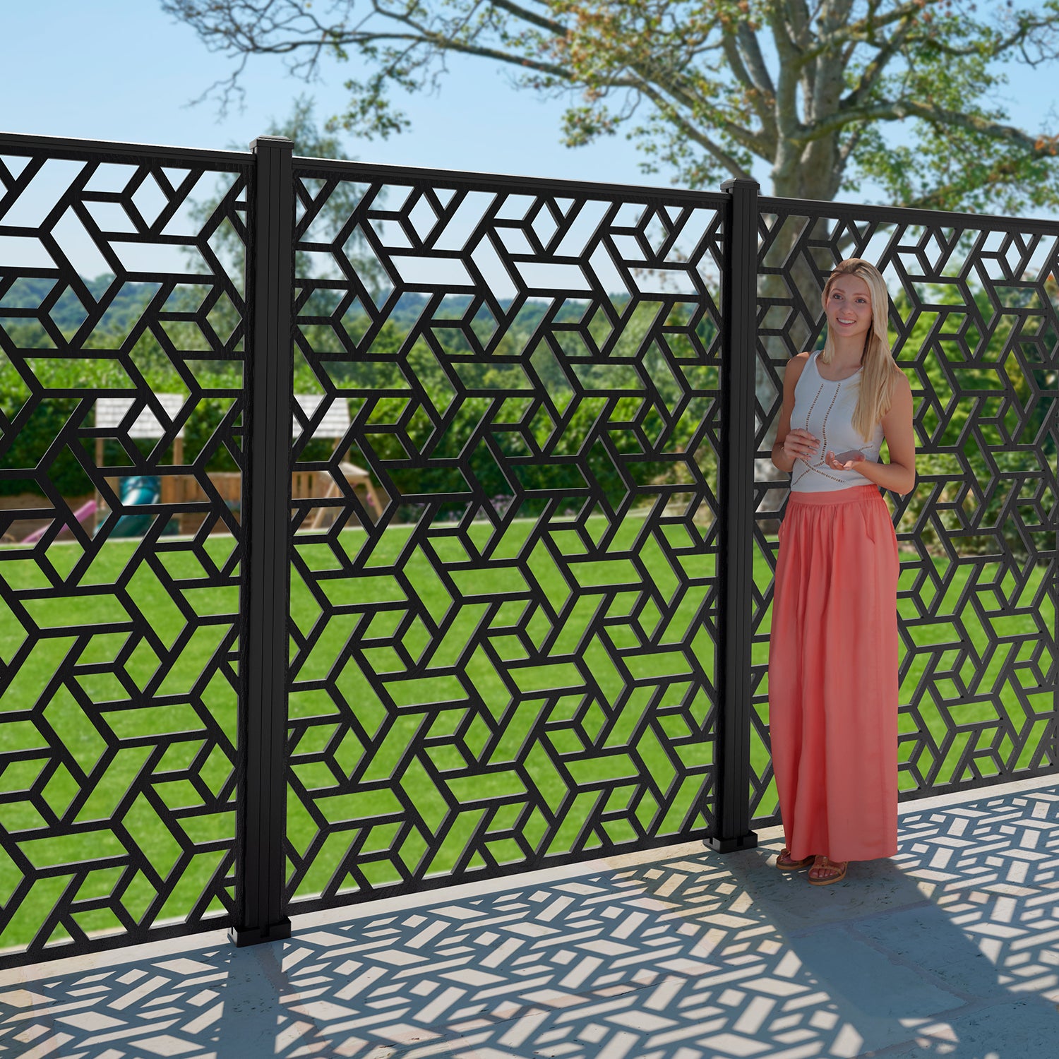 Contour Decorative Fence - 120x180cm - with our composite posts