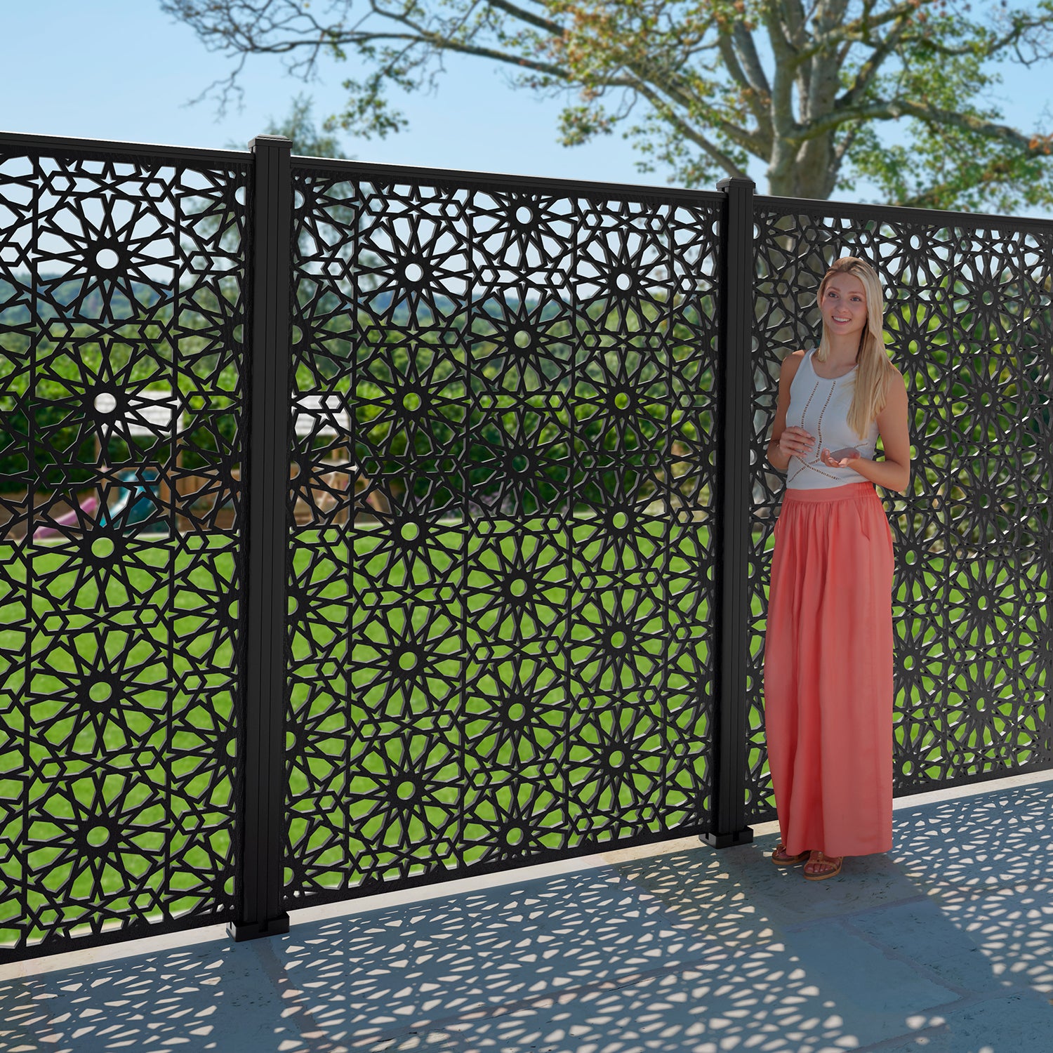 Hambra Decorative Fence - 120x180cm - with our composite posts