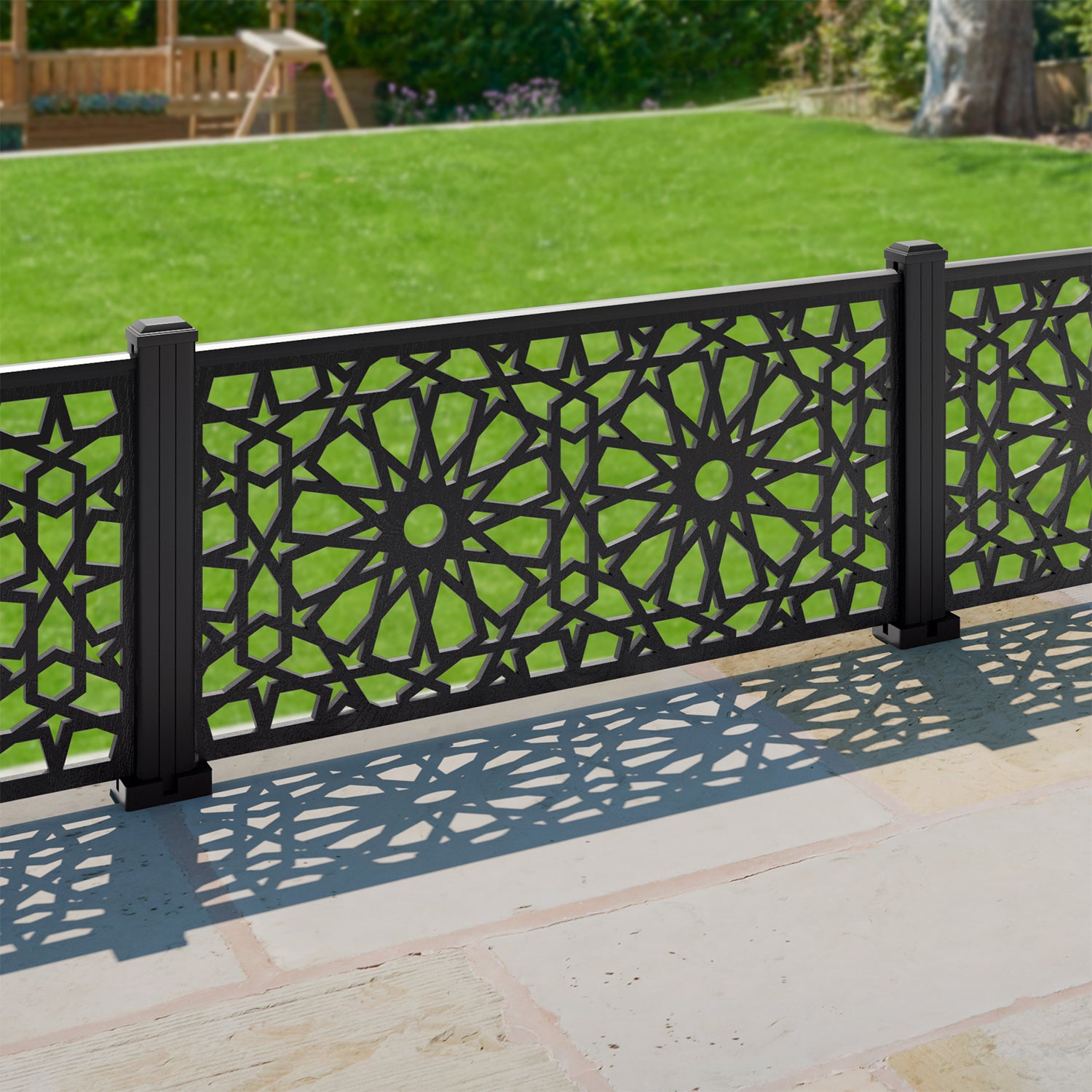 Amina Decorative Fence - 120x60cm - with our aluminium posts