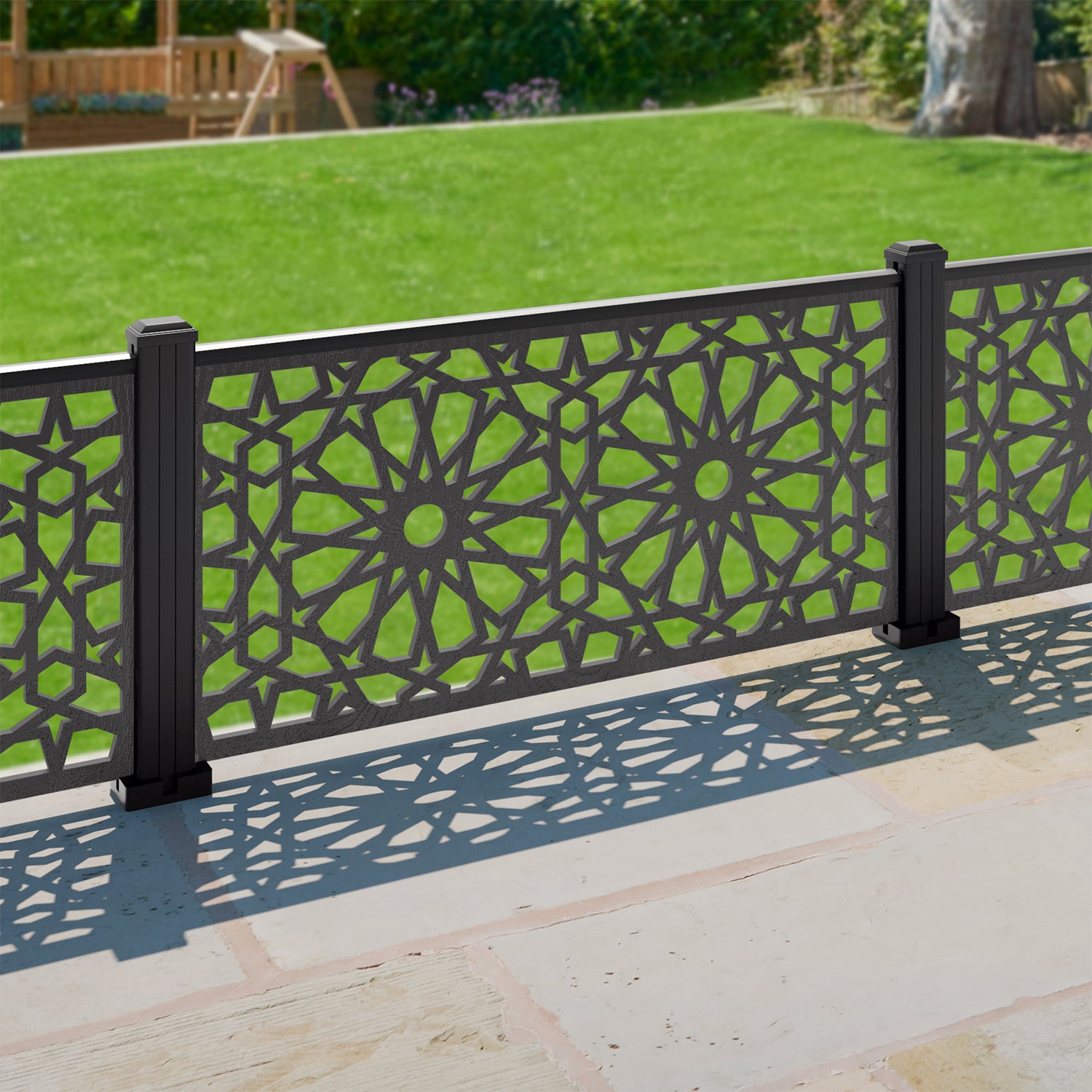 Amina Decorative Fence - 120x60cm - with our aluminium posts