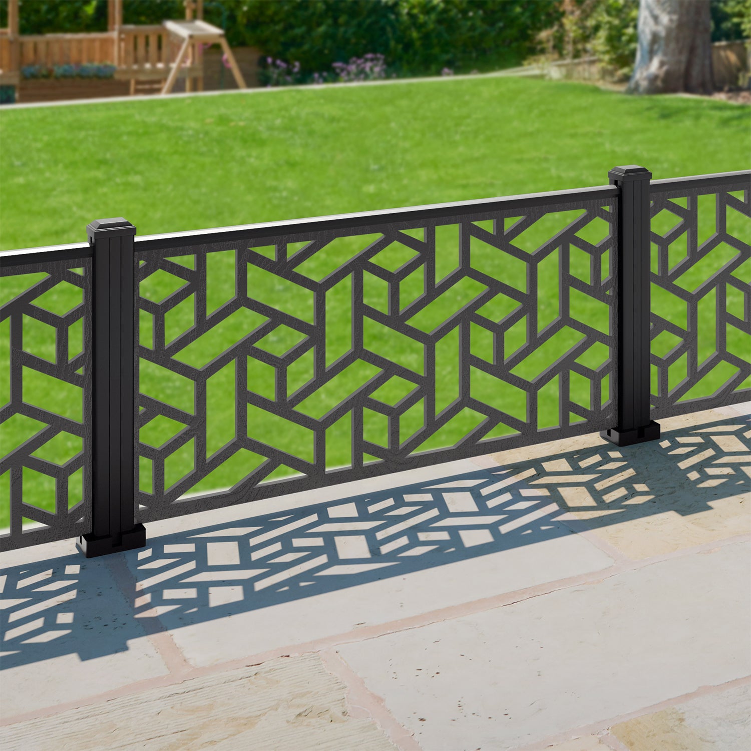 Contour Decorative Fence - 120x60cm - with our aluminium posts