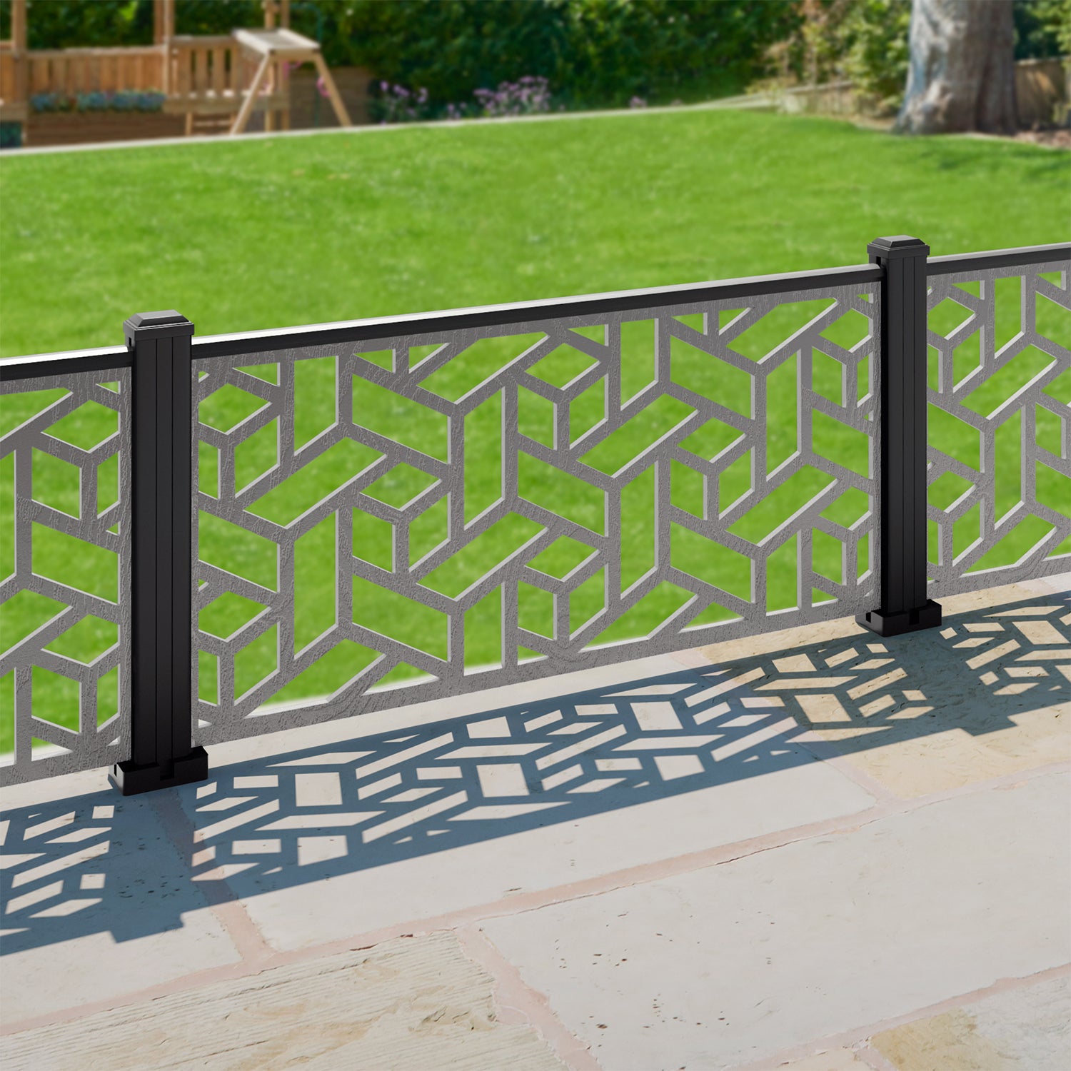 Contour Decorative Fence - 120x60cm - with our aluminium posts