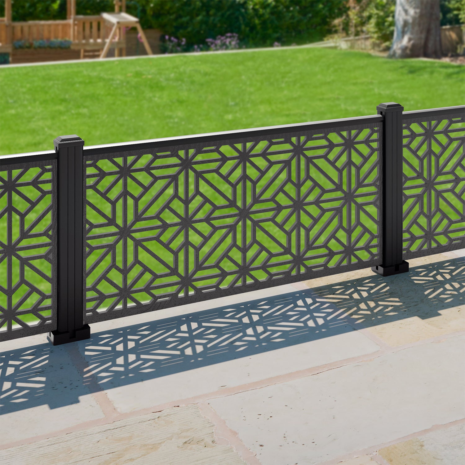Geo Decorative Fence - 120x60cm - with our aluminium posts