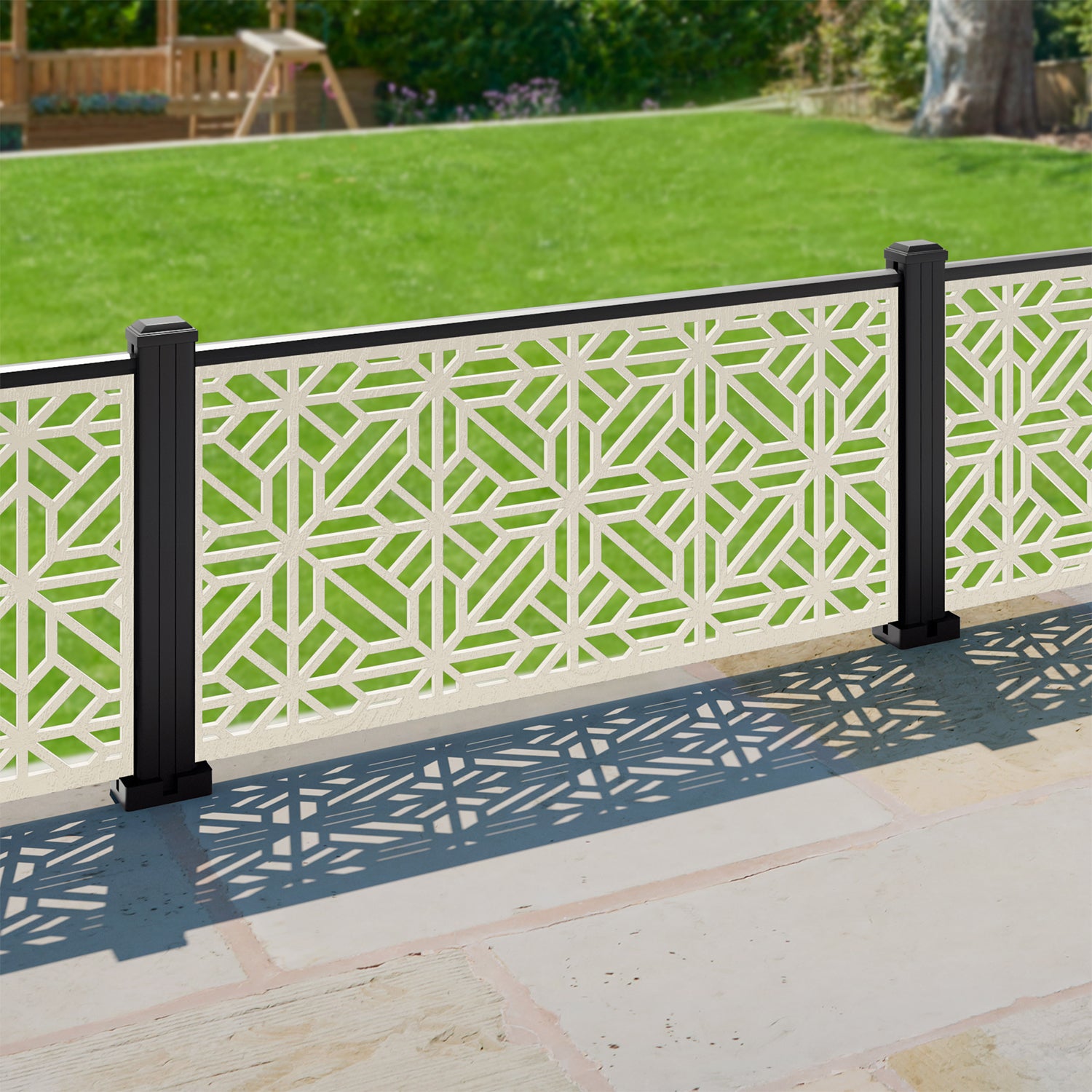 Geo Decorative Fence - 120x60cm - with our aluminium posts