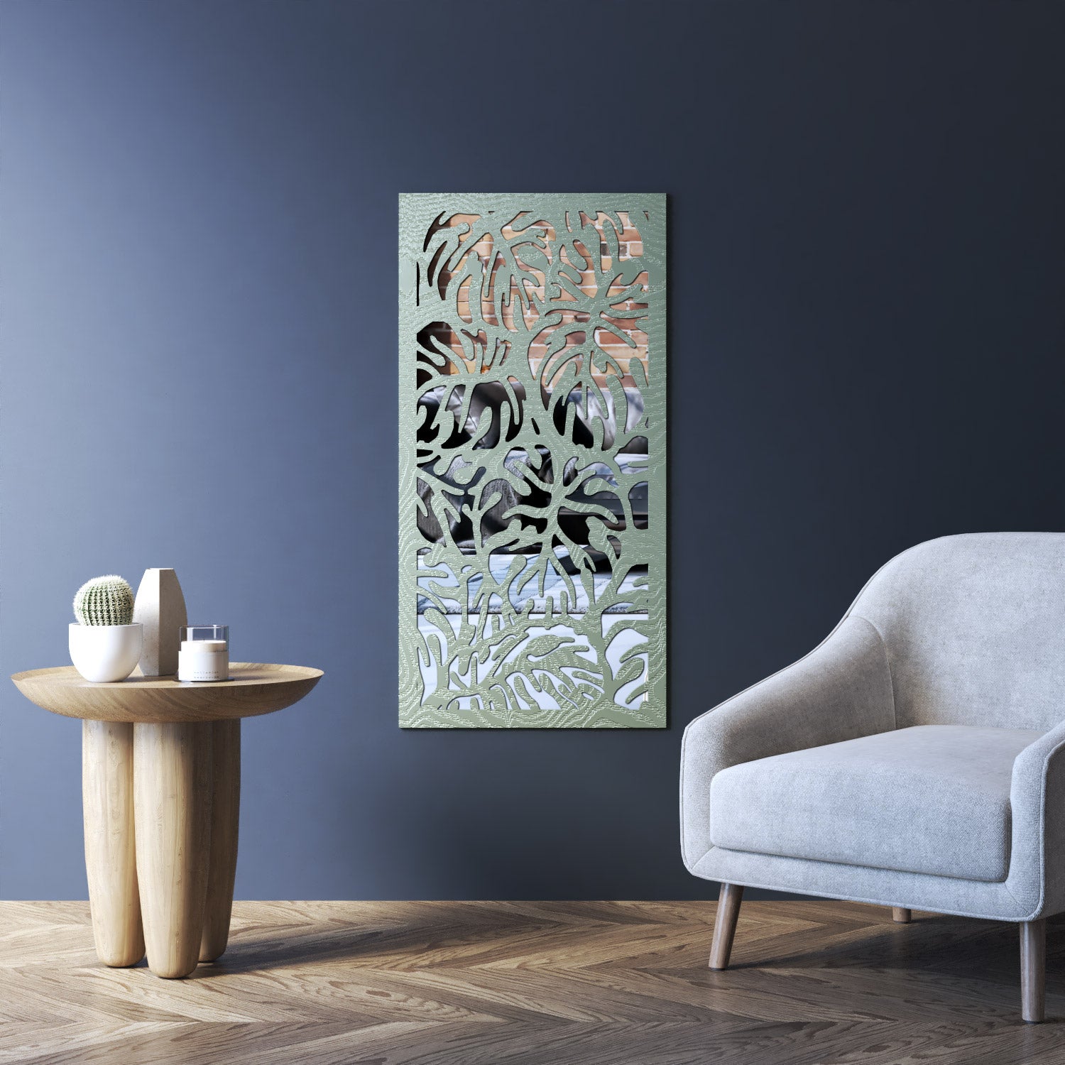 Botanic indoor decorative mirrored panel