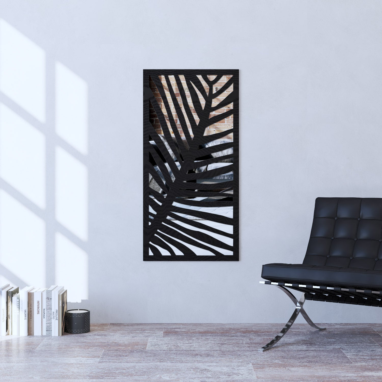 Palm indoor decorative mirrored panel