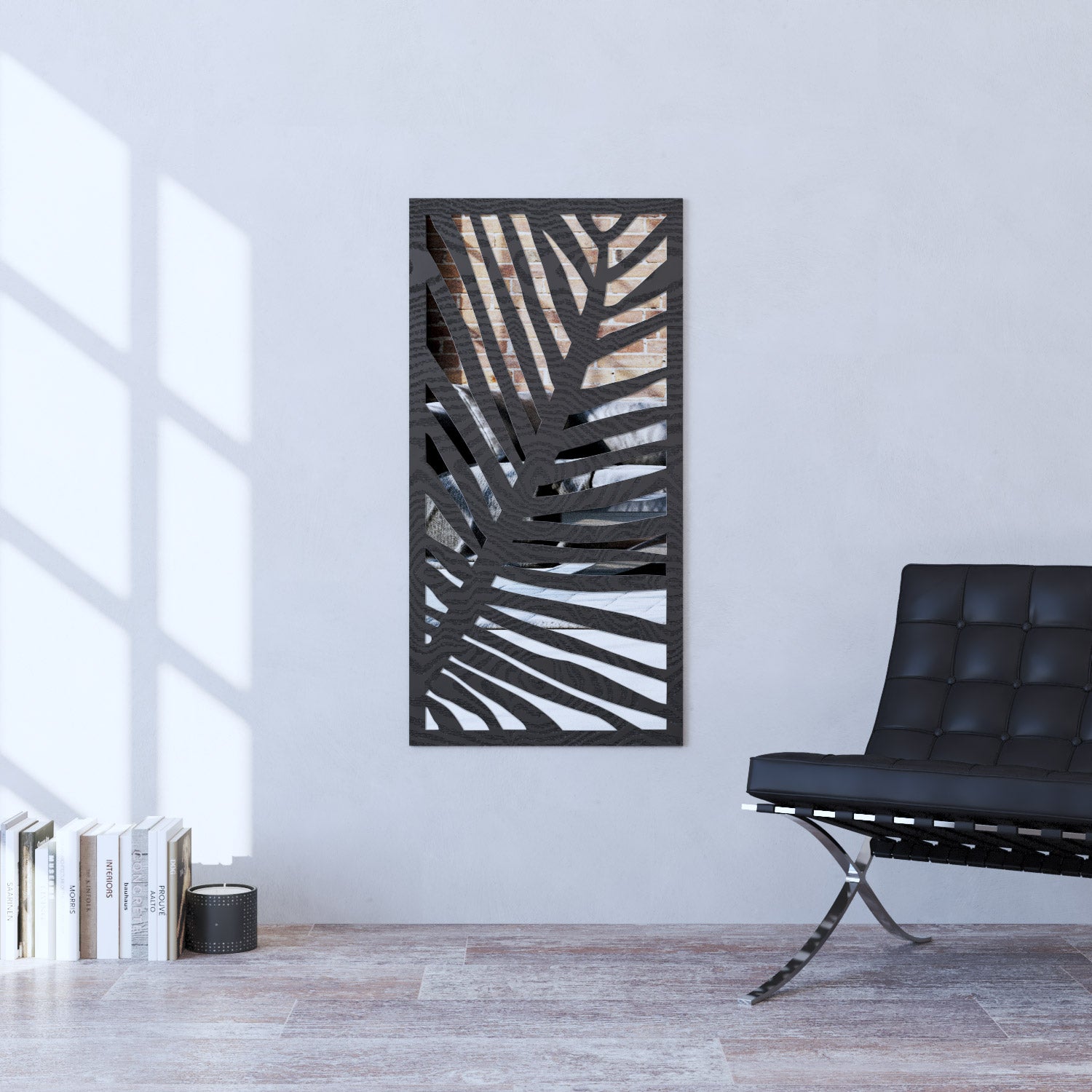 Palm indoor decorative mirrored panel