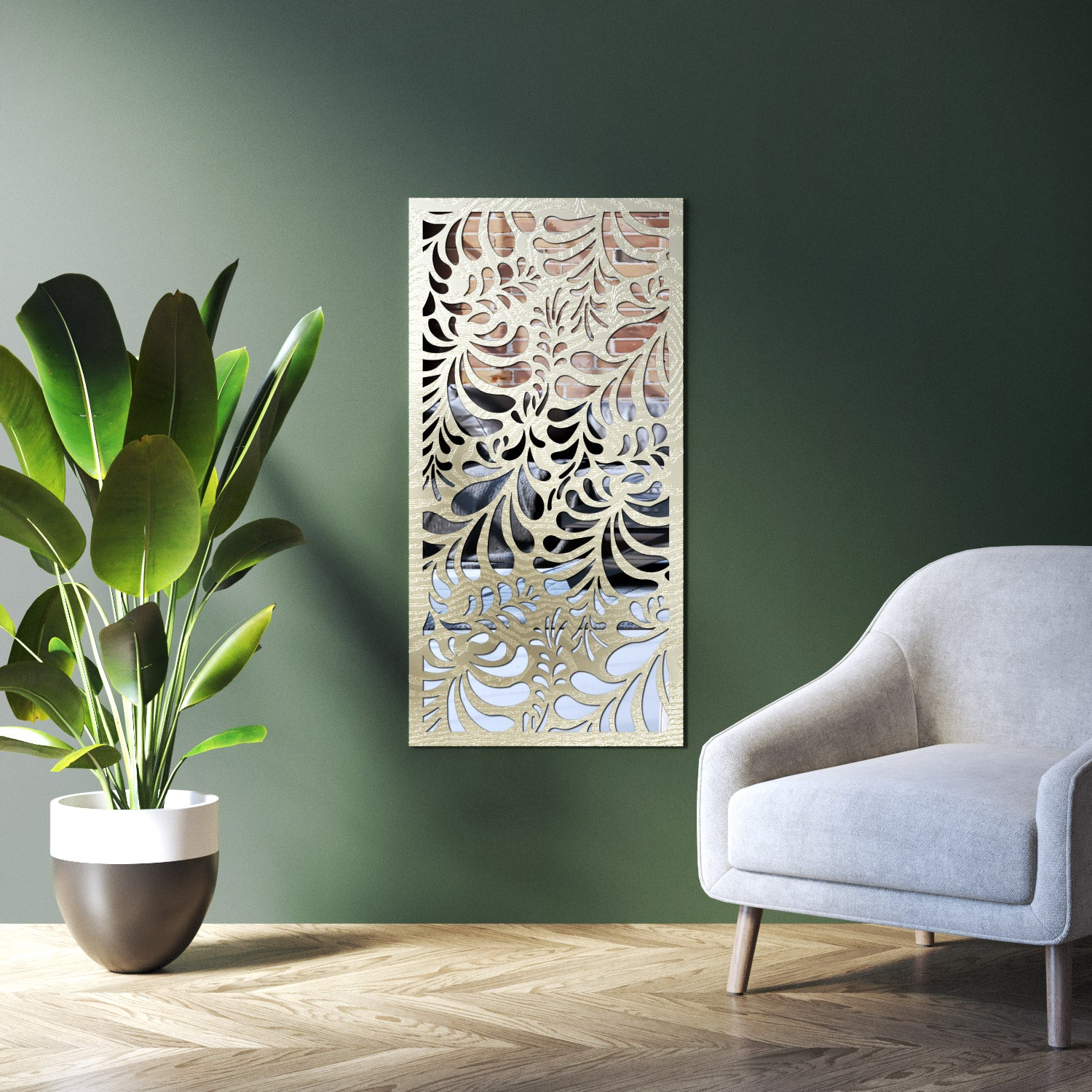 Petal indoor decorative mirrored panel