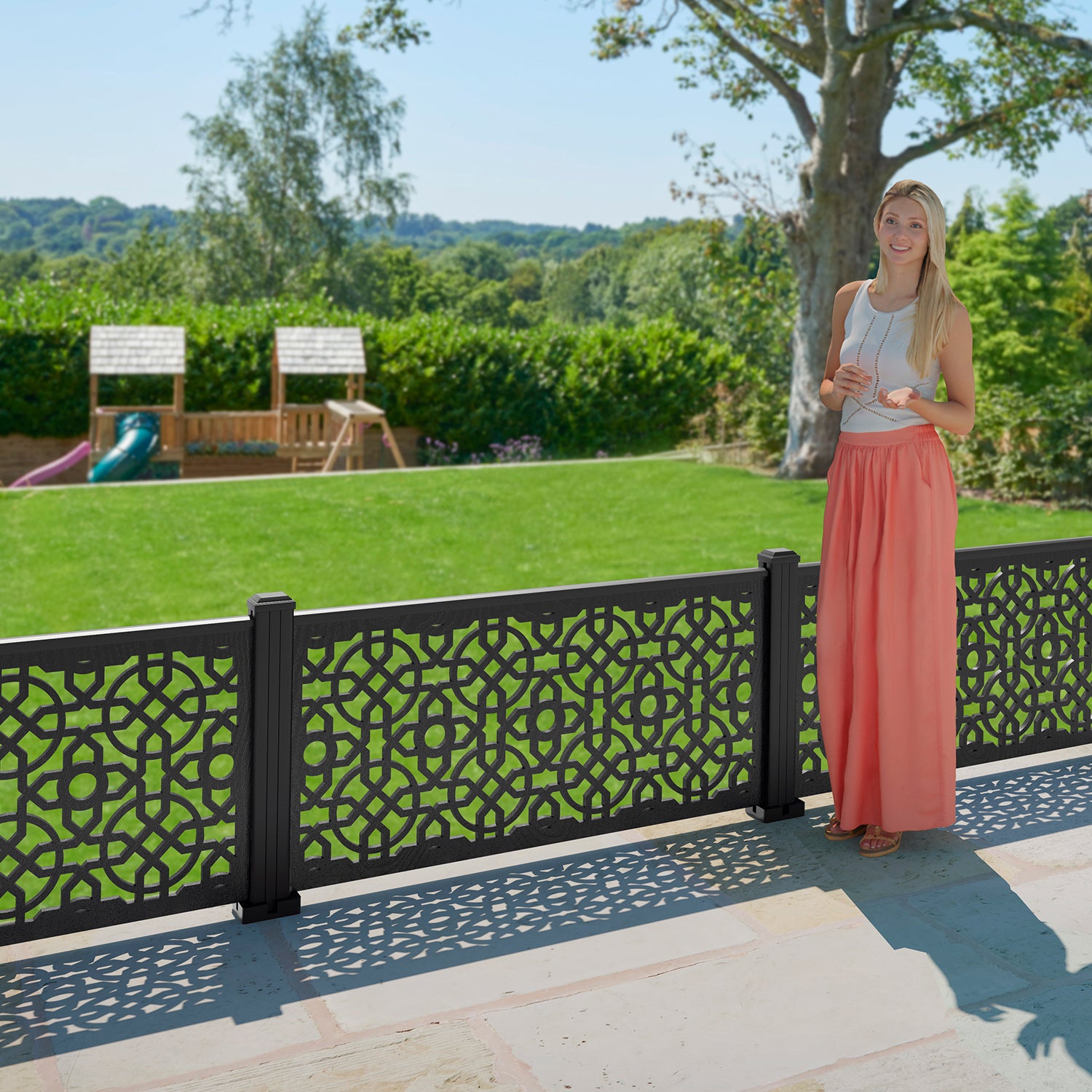 Nabila Decorative Fence - 120x60cm - with our aluminium posts