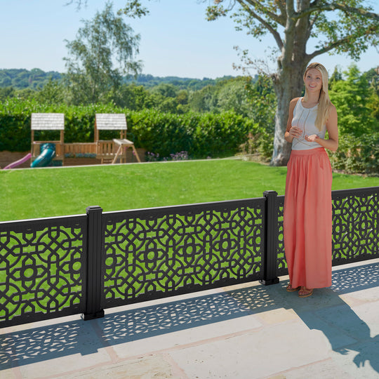 Nabila Decorative Fence - 120x60cm - with our aluminium posts