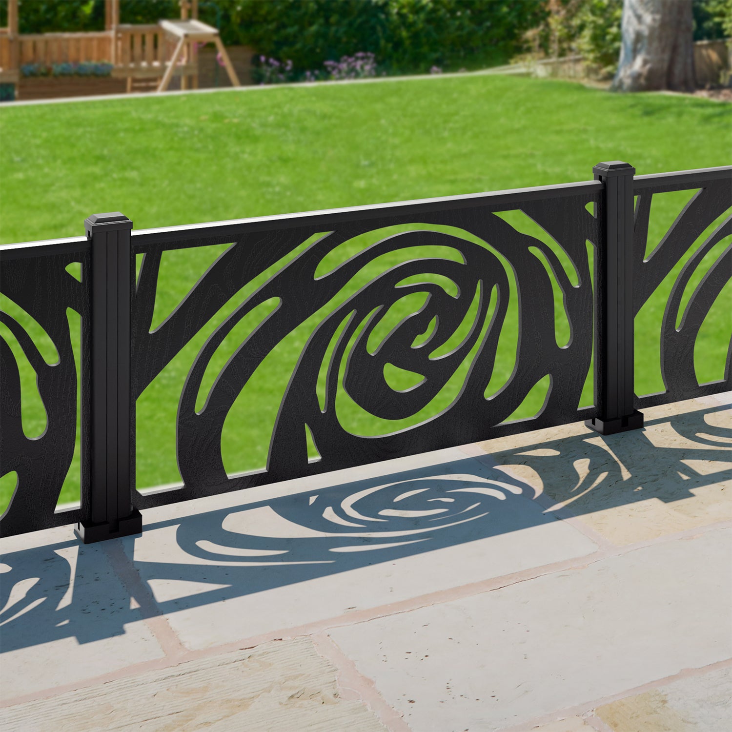 Roses Decorative Fence - 120x60cm - with our composite posts