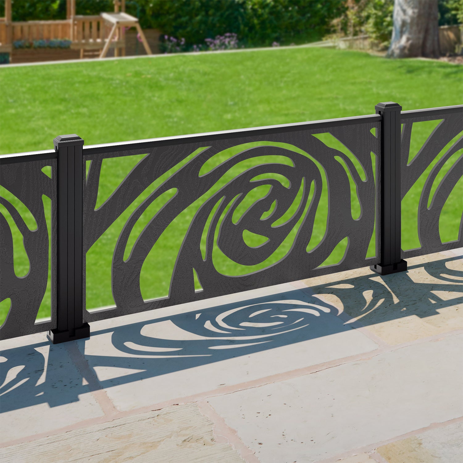 Roses Decorative Fence - 120x60cm - with our composite posts