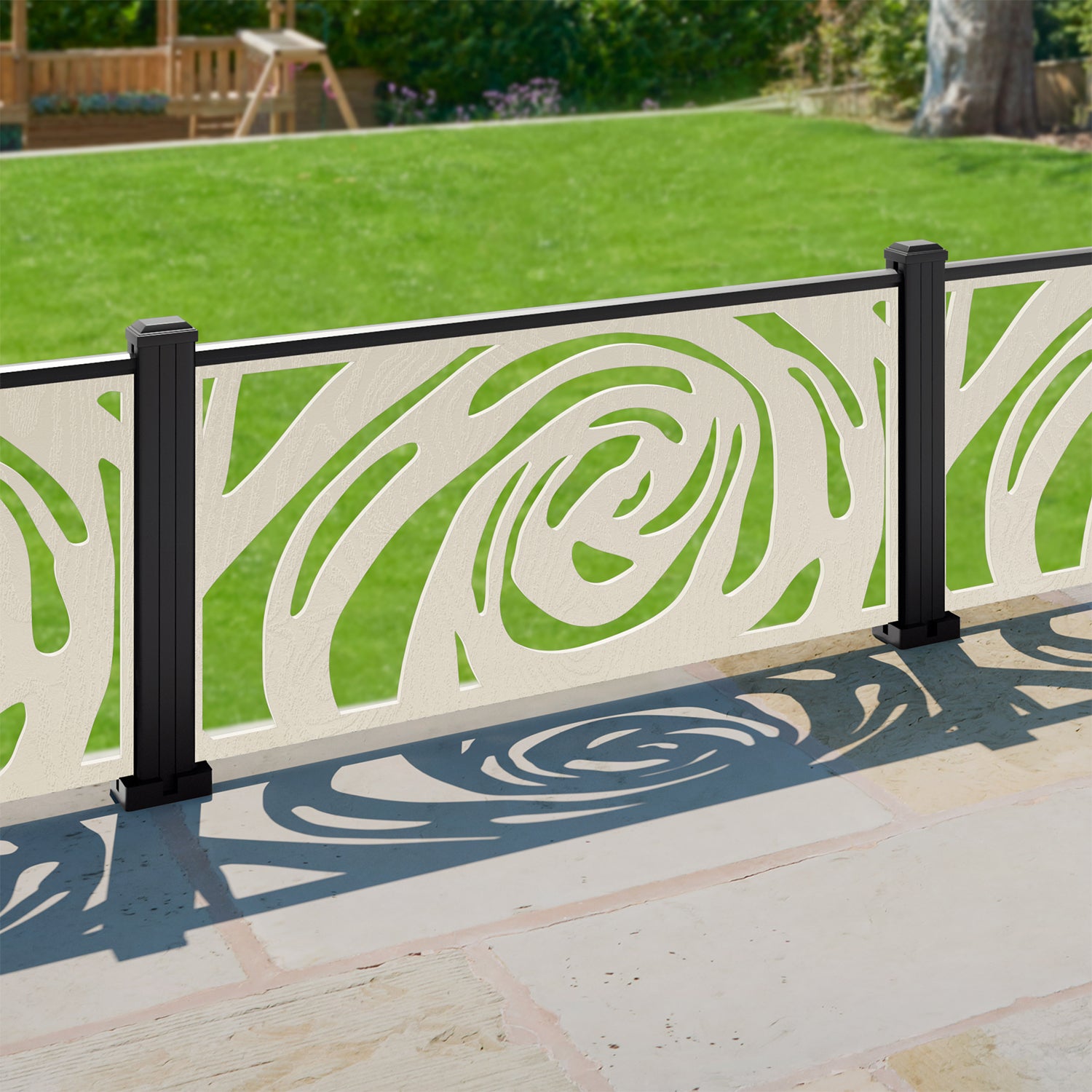 Roses Decorative Fence - 120x60cm - with our aluminium posts