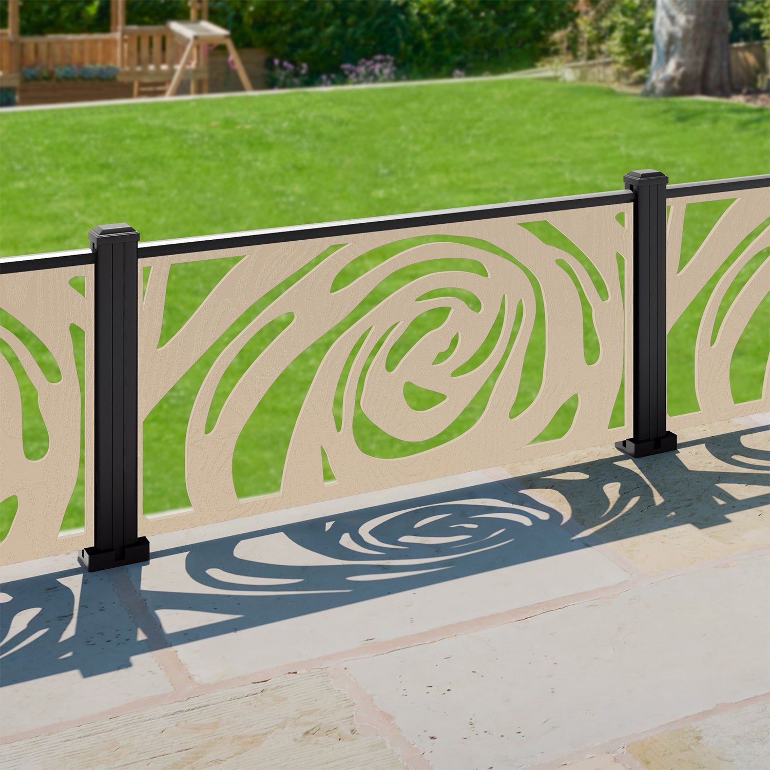Roses Decorative Fence - 120x60cm - with our aluminium posts