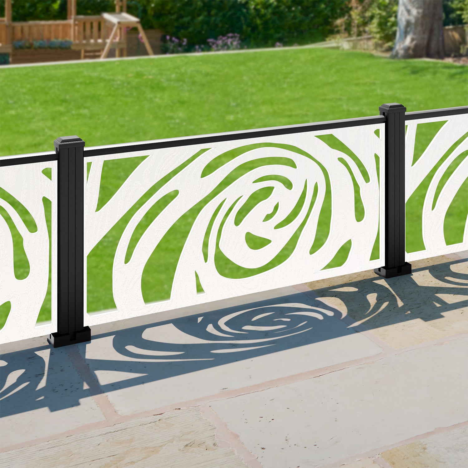 Roses Decorative Fence - 120x60cm - with our aluminium posts