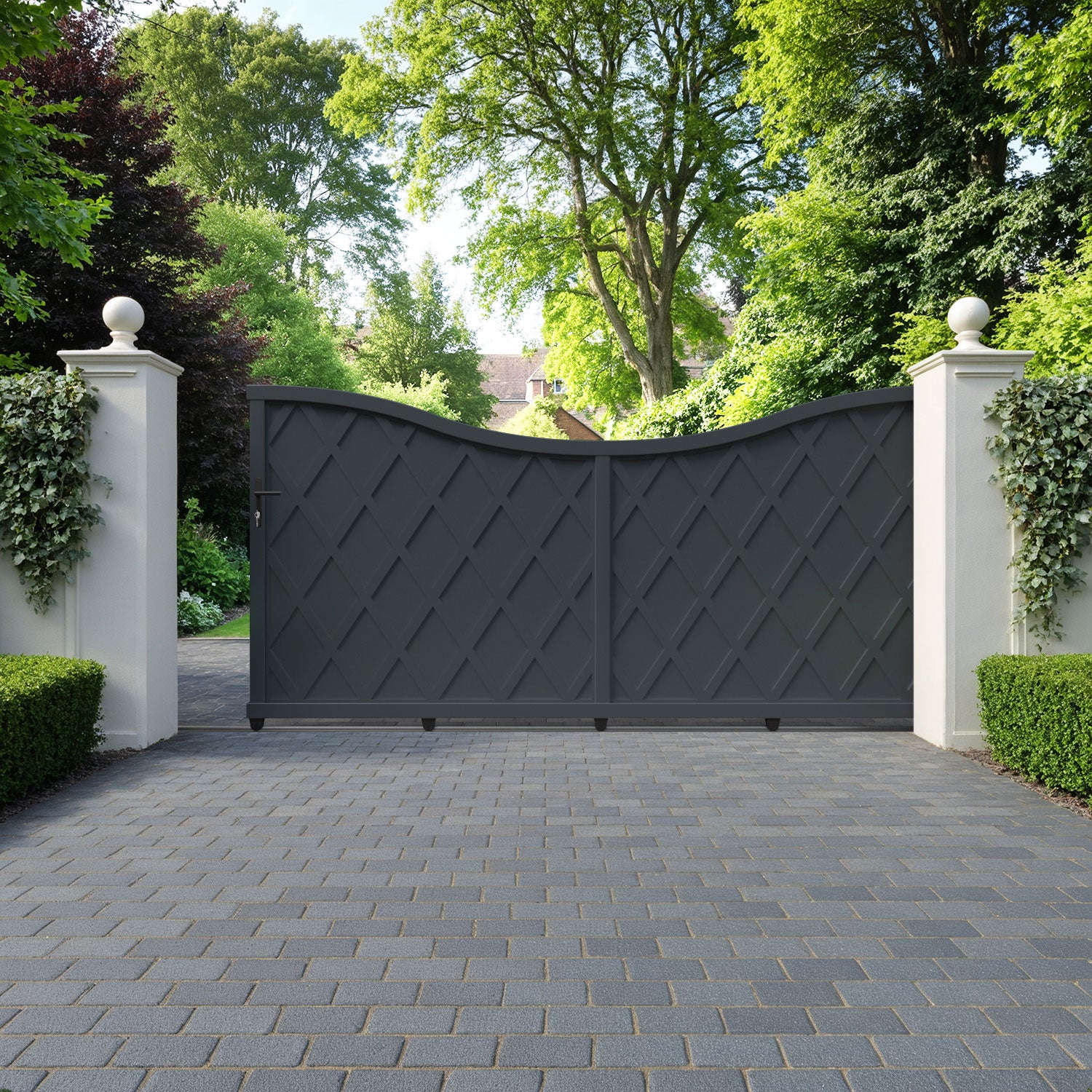Ashfield Aluminium Sliding Low Middle Driveway Gate
