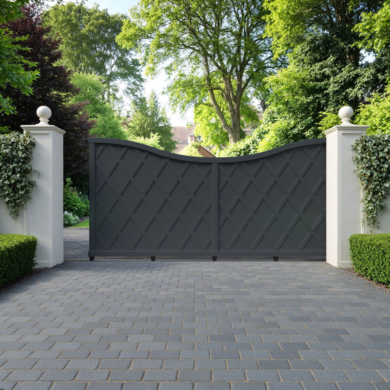 Ashfield Aluminium Sliding Low Middle Driveway Gate