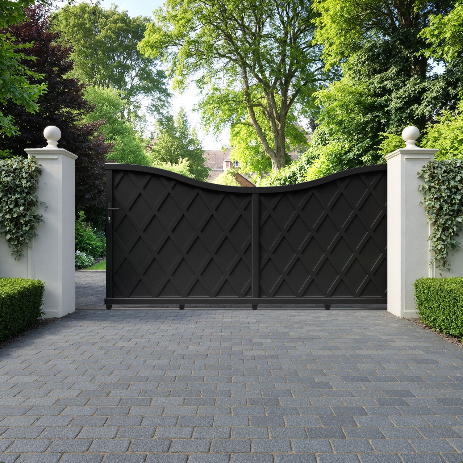 Ashfield Aluminium Sliding Low Middle Driveway Gate