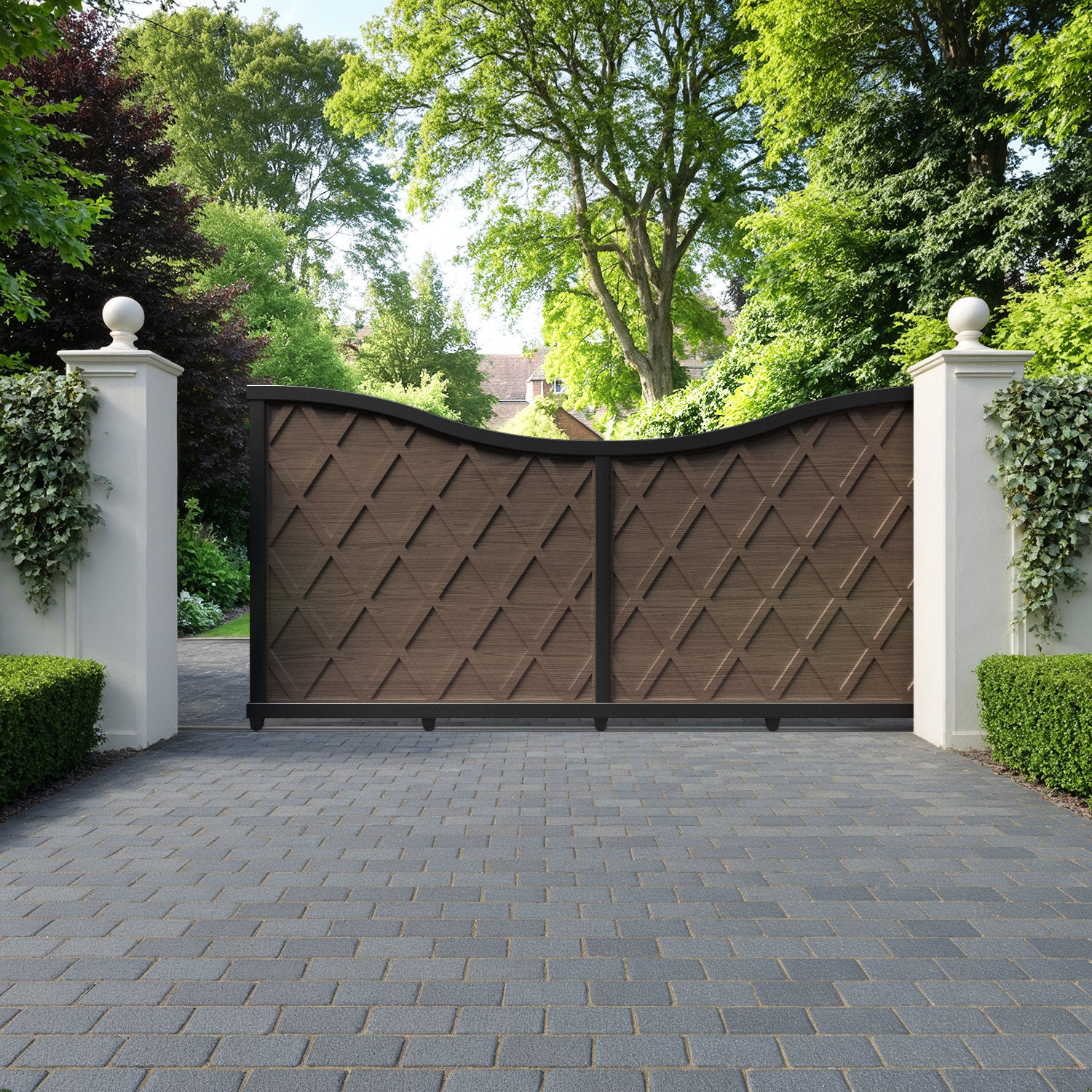 Ashfield Aluminium Sliding Low Middle Driveway Gate