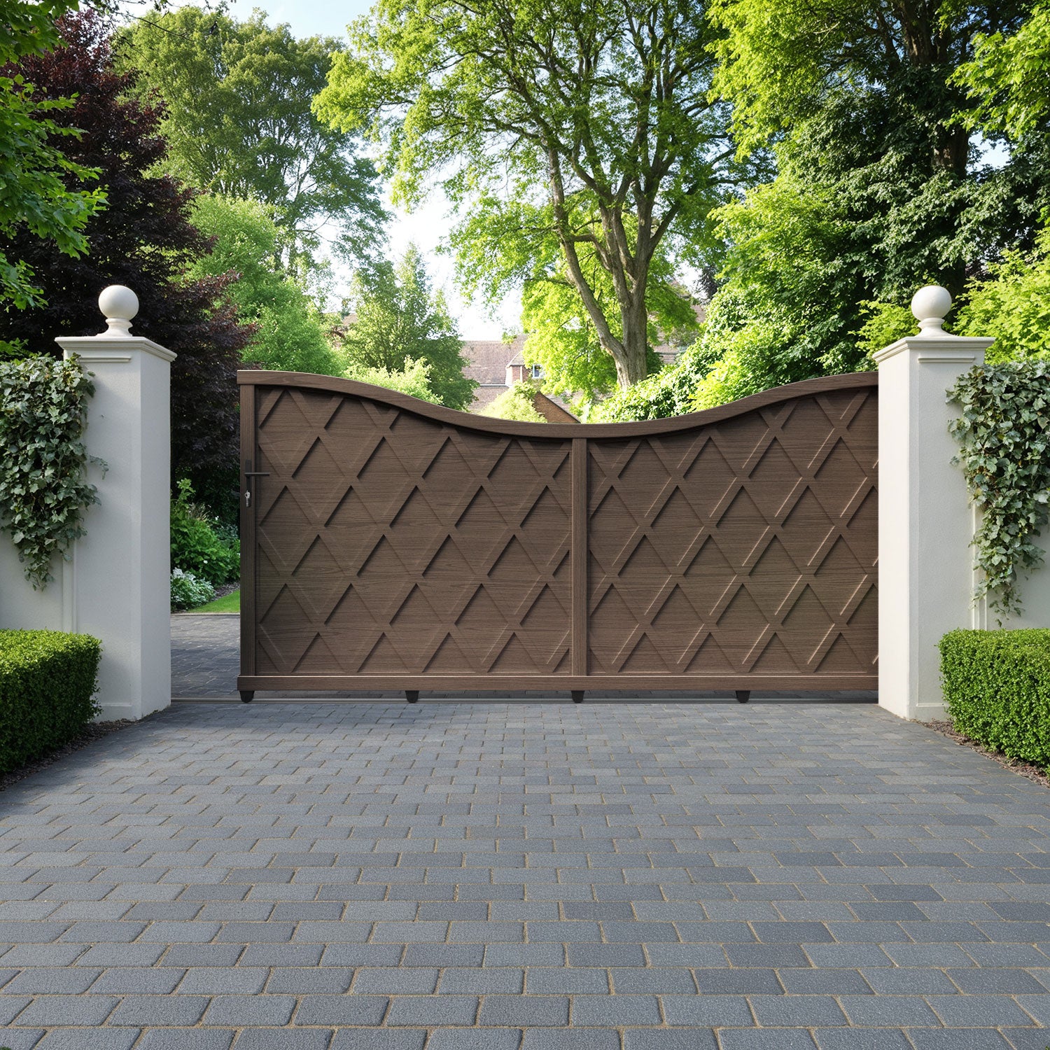 Ashfield Aluminium Sliding Low Middle Driveway Gate