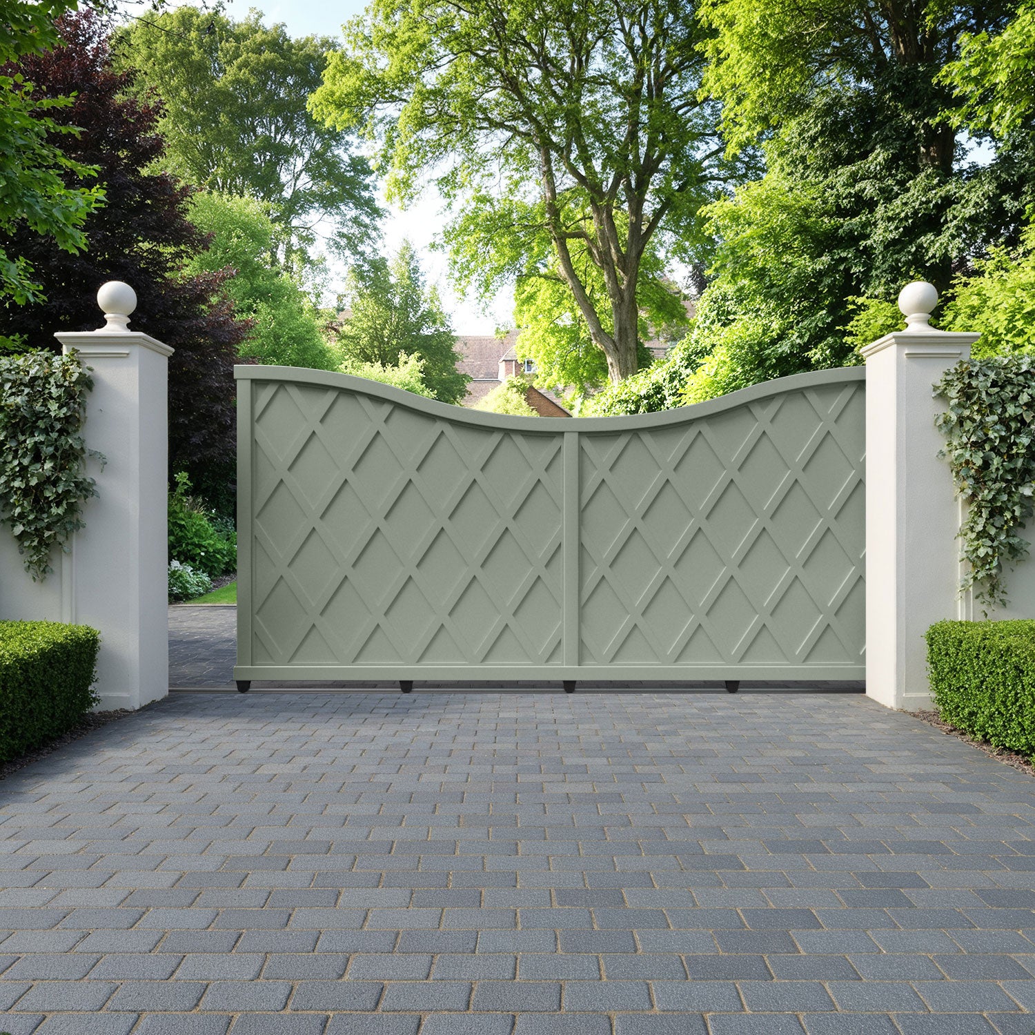 Ashfield Aluminium Sliding Low Middle Driveway Gate