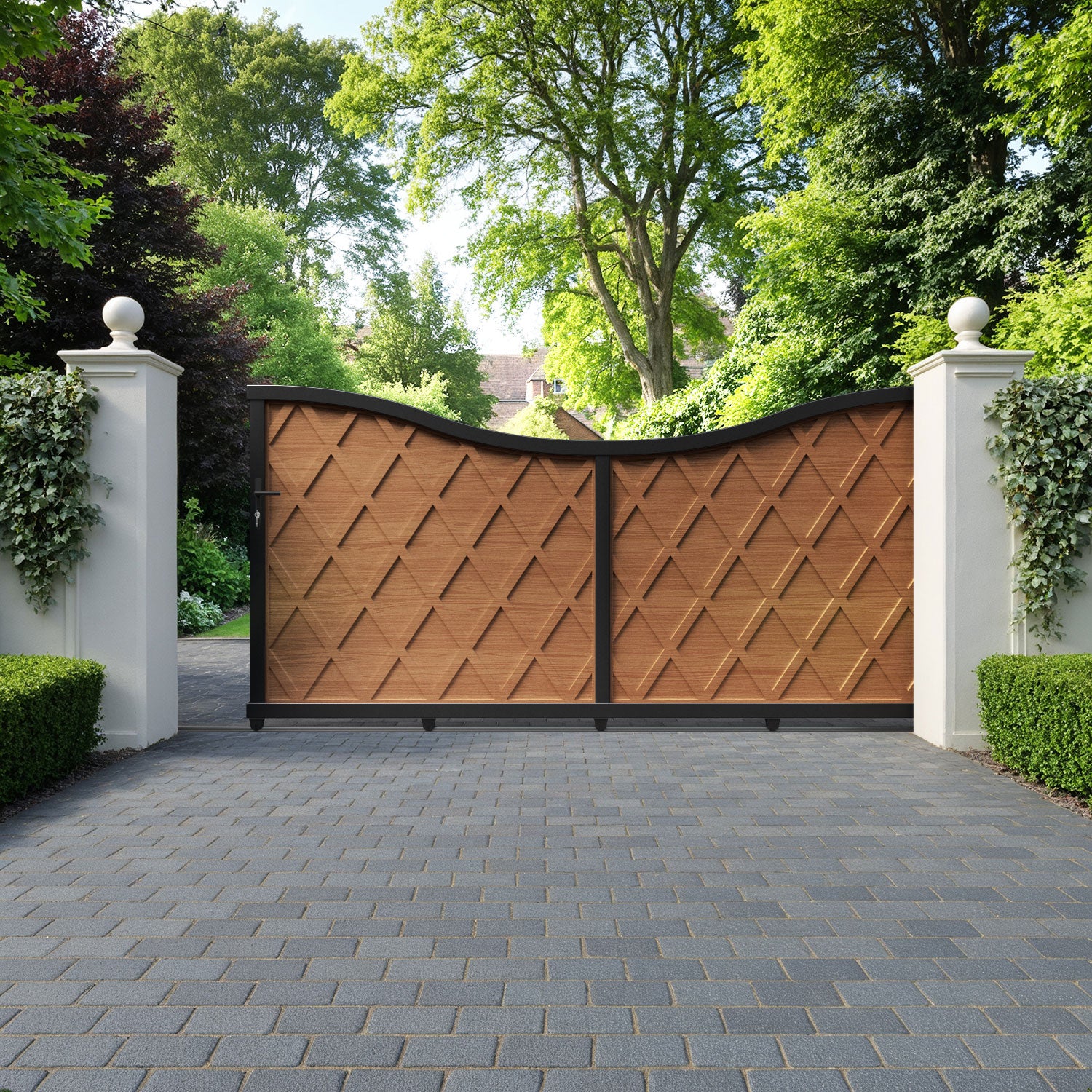 Ashfield Aluminium Sliding Low Middle Driveway Gate