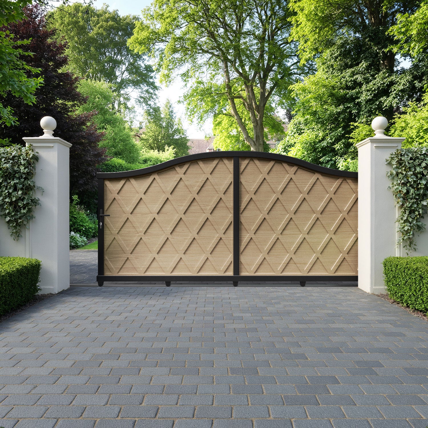 Ashfield Aluminium Sliding High Middle Driveway Gate